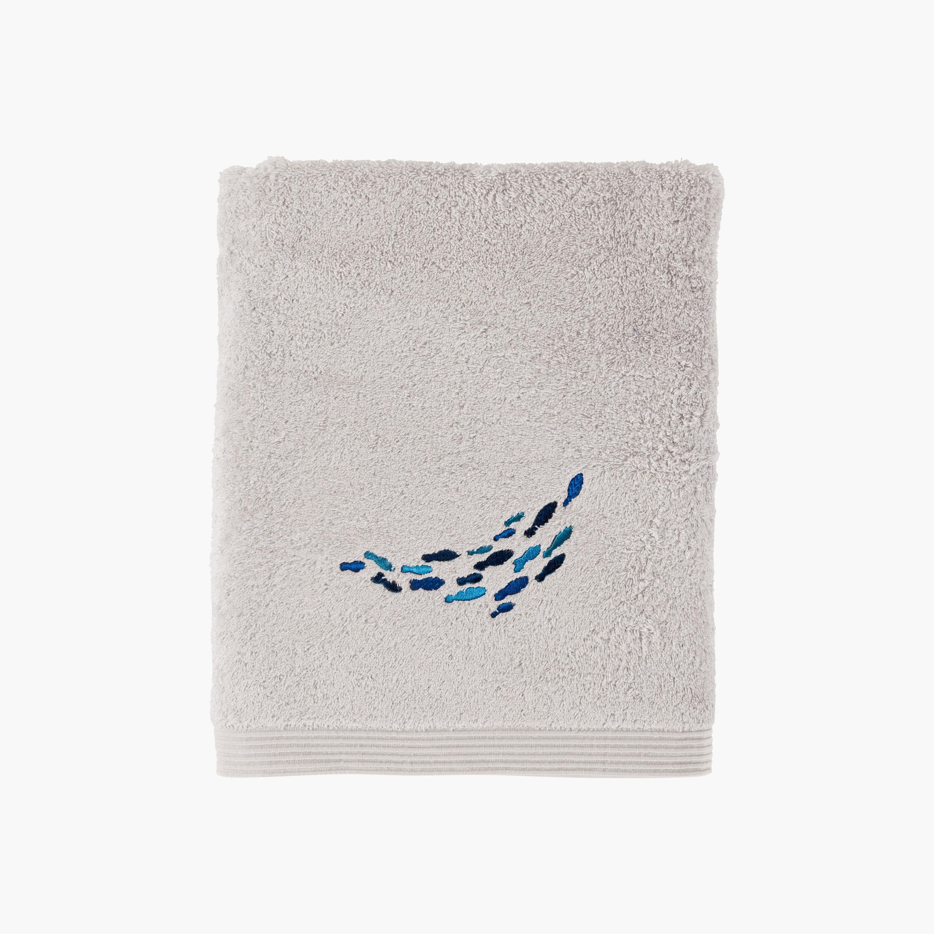 Abysse Grey Cotton and Bamboo Viscose Bath Sheet
