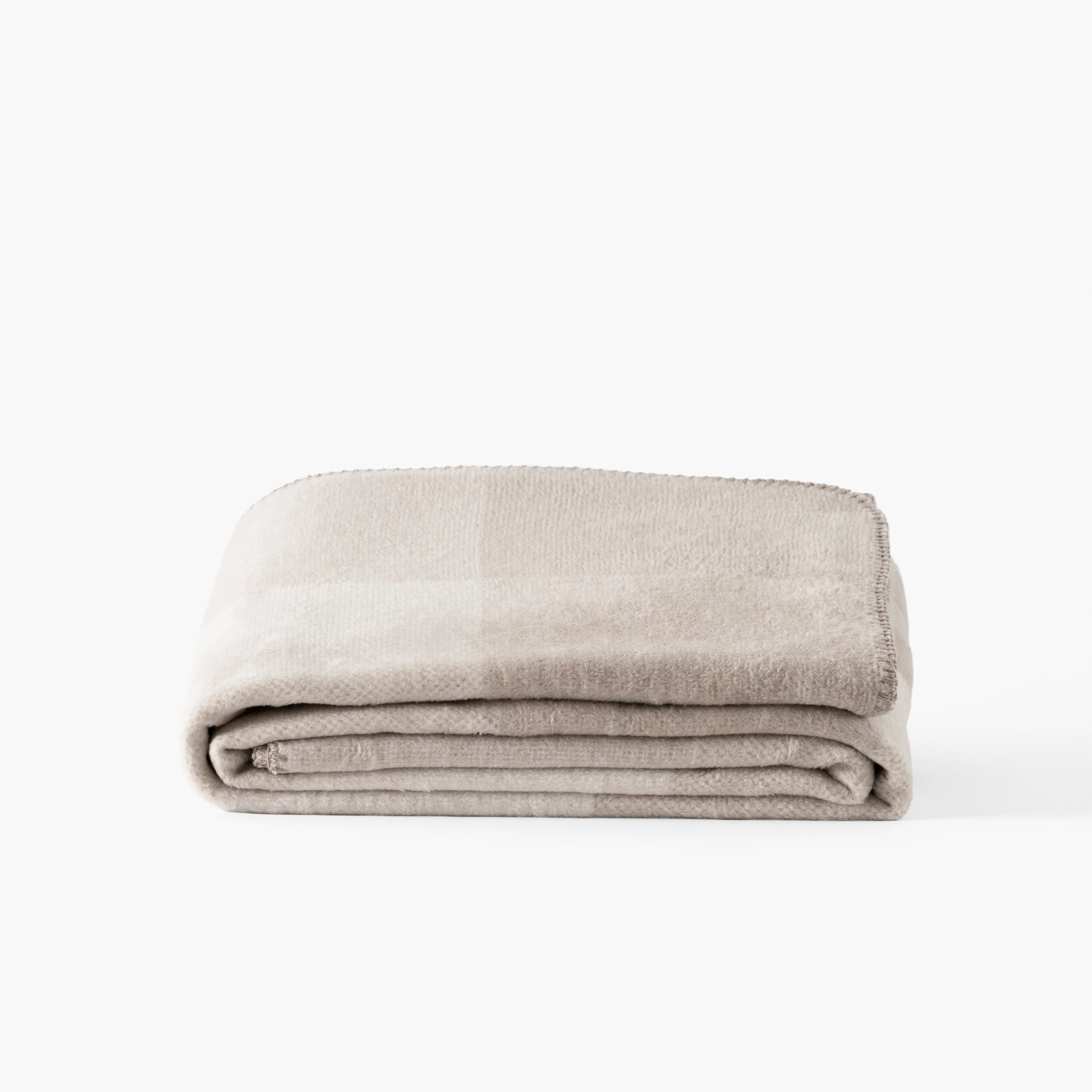 Adret Plaid Cotton Blanket - Beige