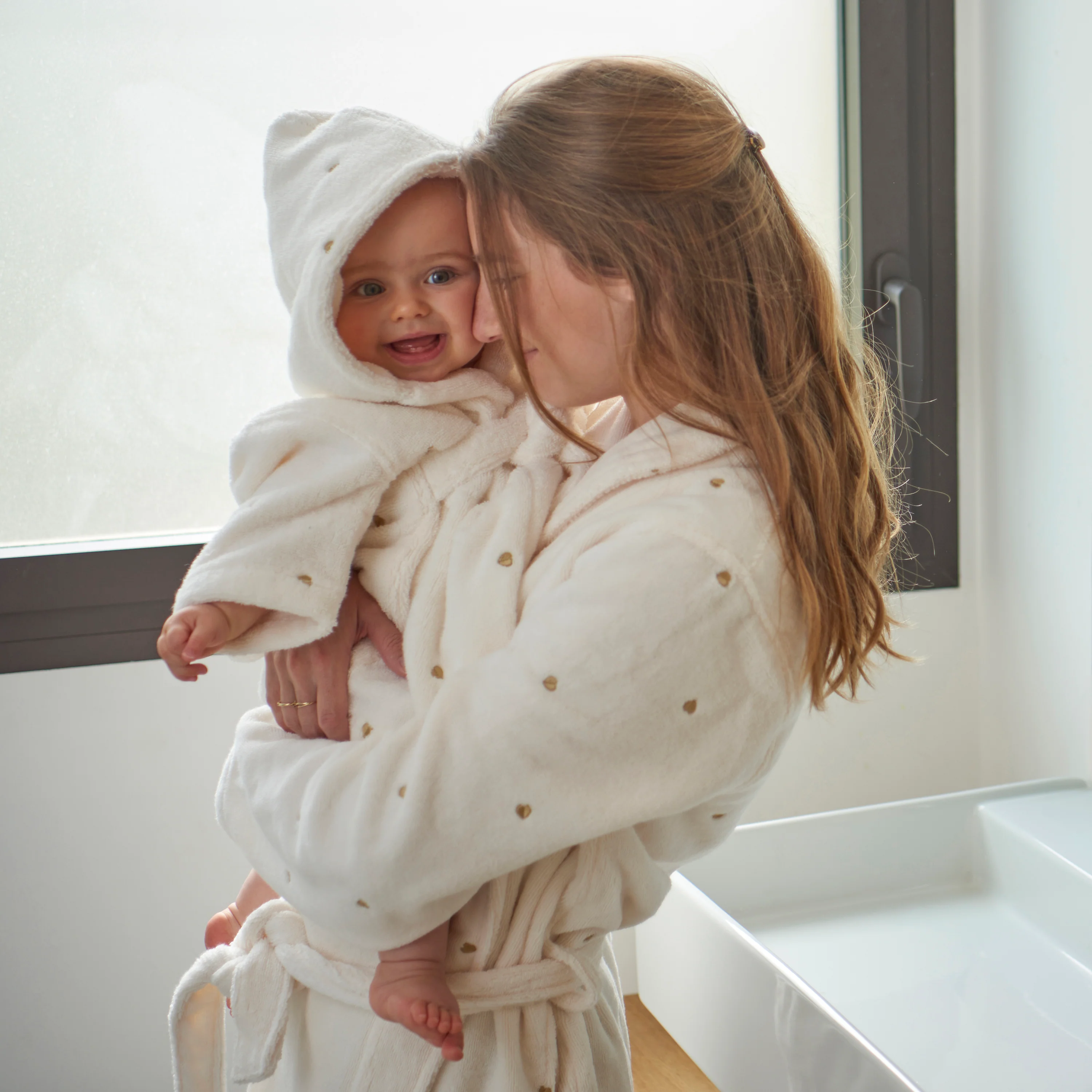 Amore Children's Cotton Bathrobe - Ivory - Image 13