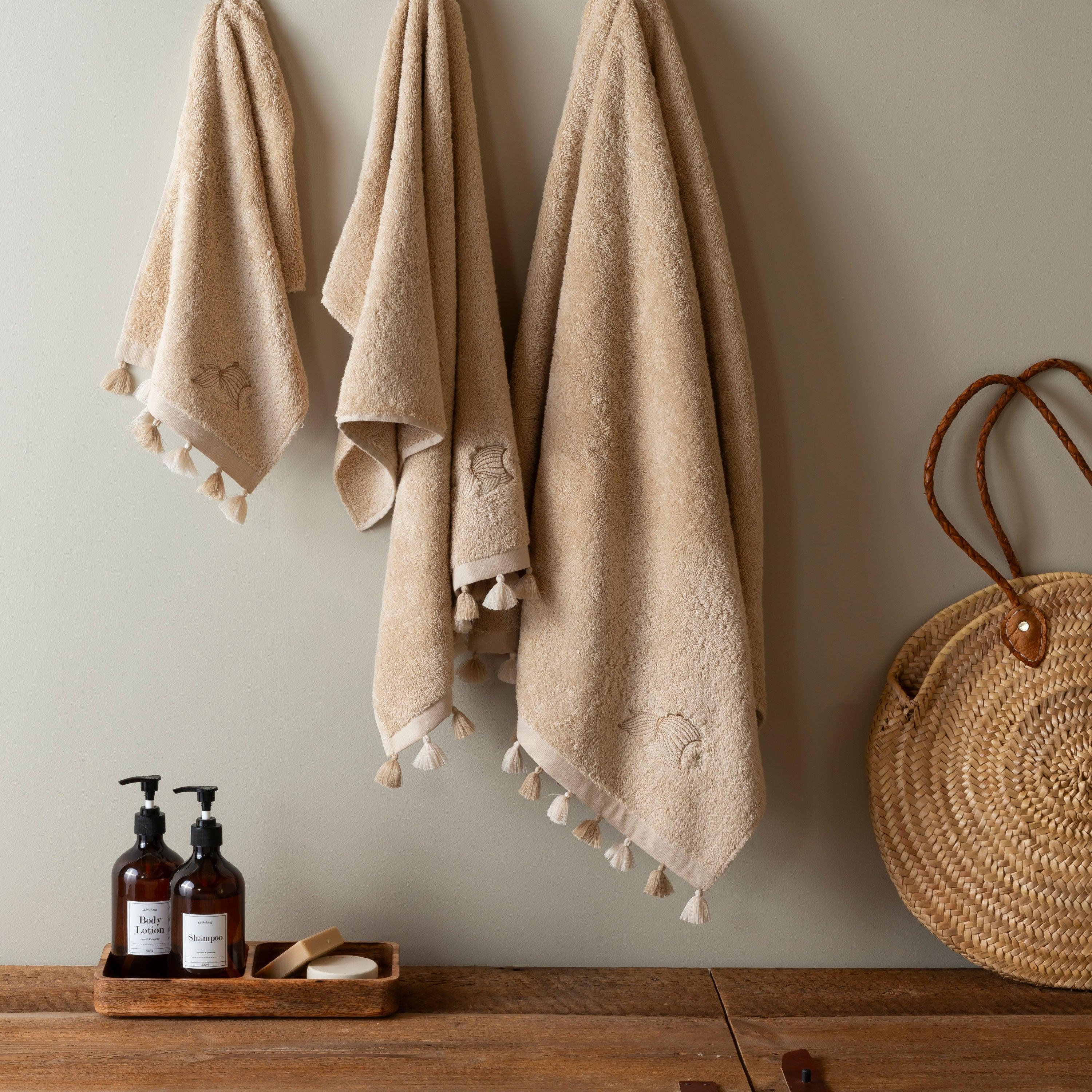 Amorgos Cotton Bath Towel - Beige - Image 3