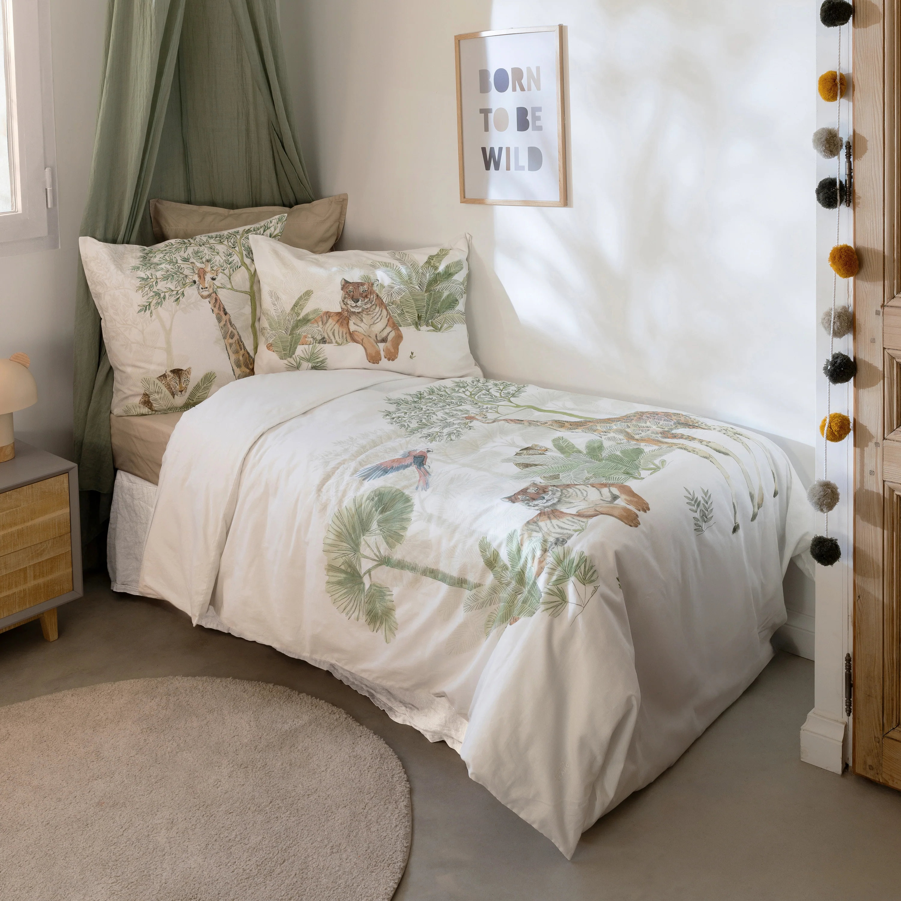 Anima Reversible Organic Cotton Duvet Cover - Multicolour