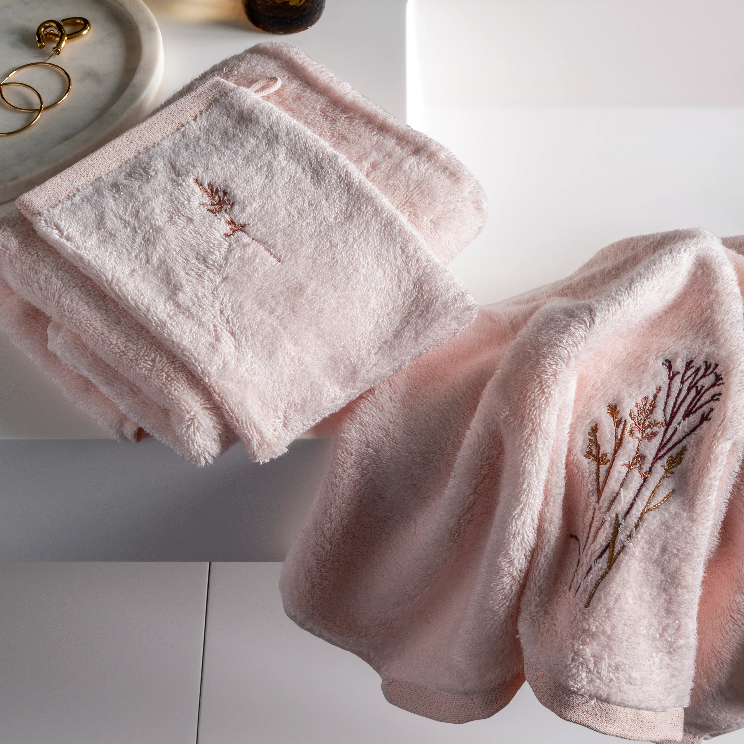 Aura Cotton & Bamboo Viscose Bath Towel - Nude - Image 2
