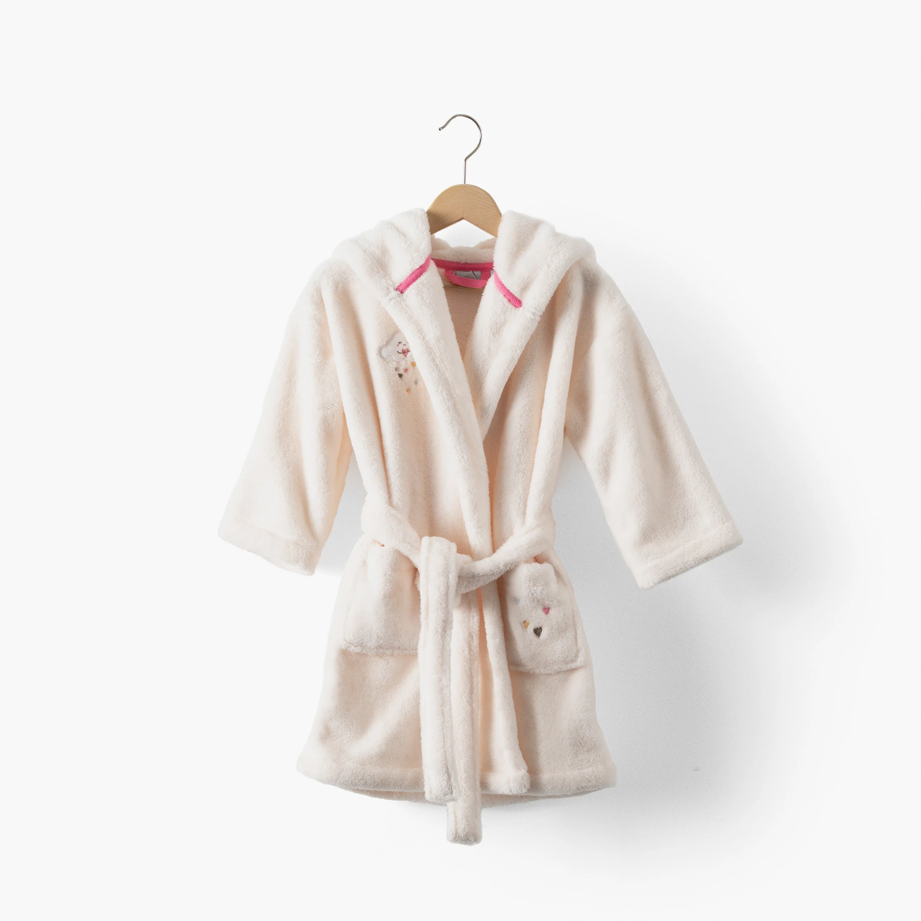 Bienvenue Children's Fleece Robe - Nude Pink