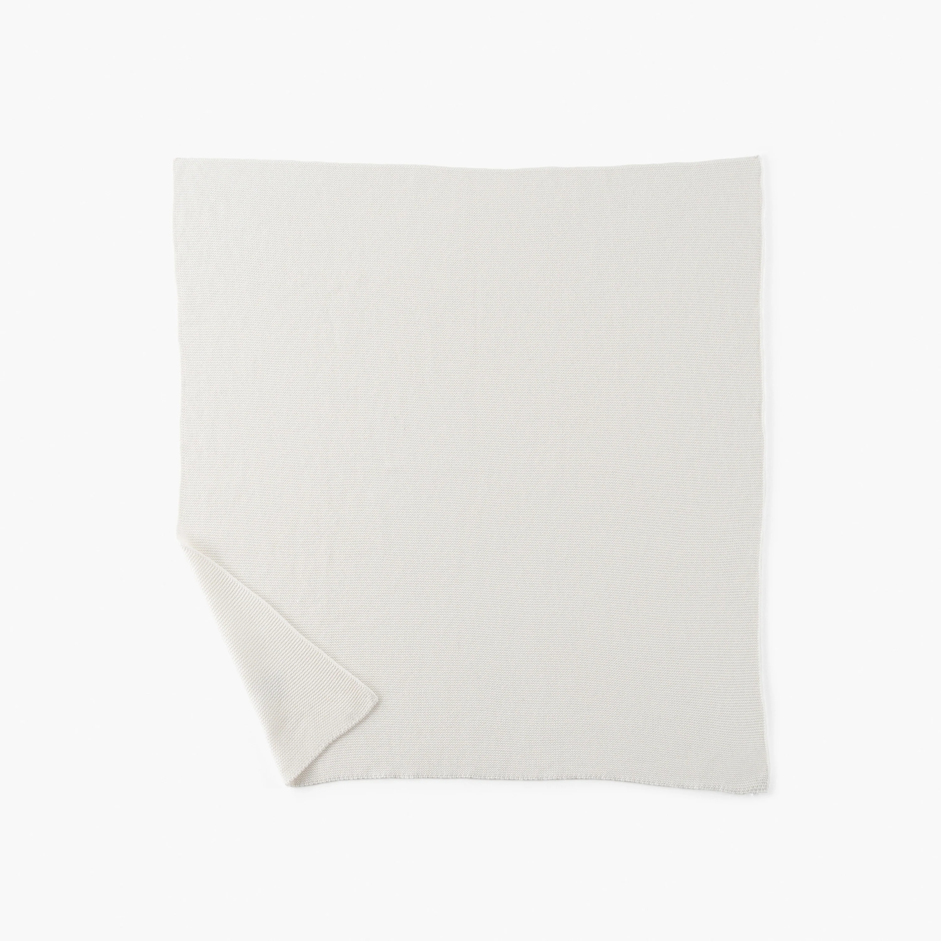 Bienvenue Knitted Organic Cotton Children's Blanket - White - Image 3