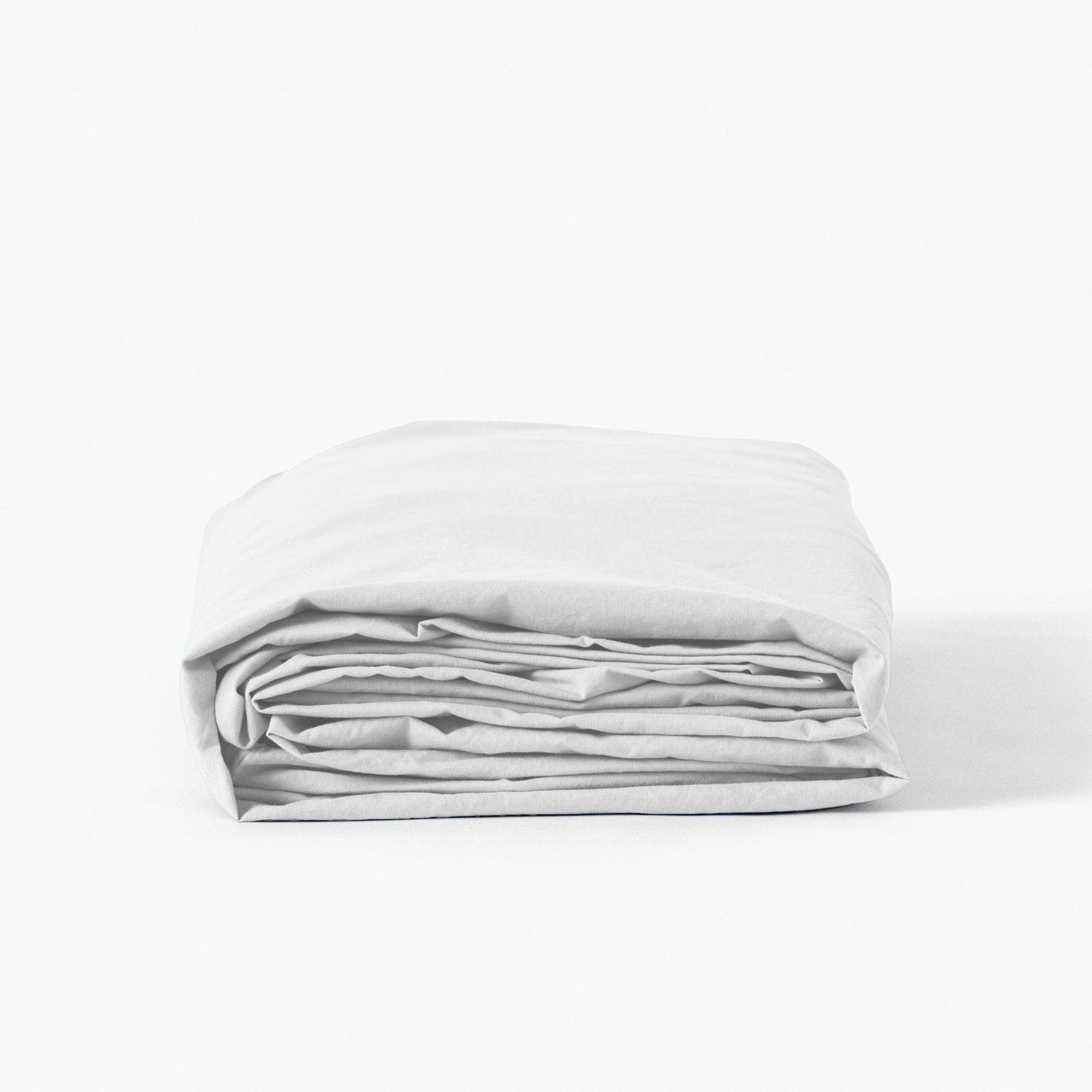 Songe Washed Cotton Fitted Sheet - White