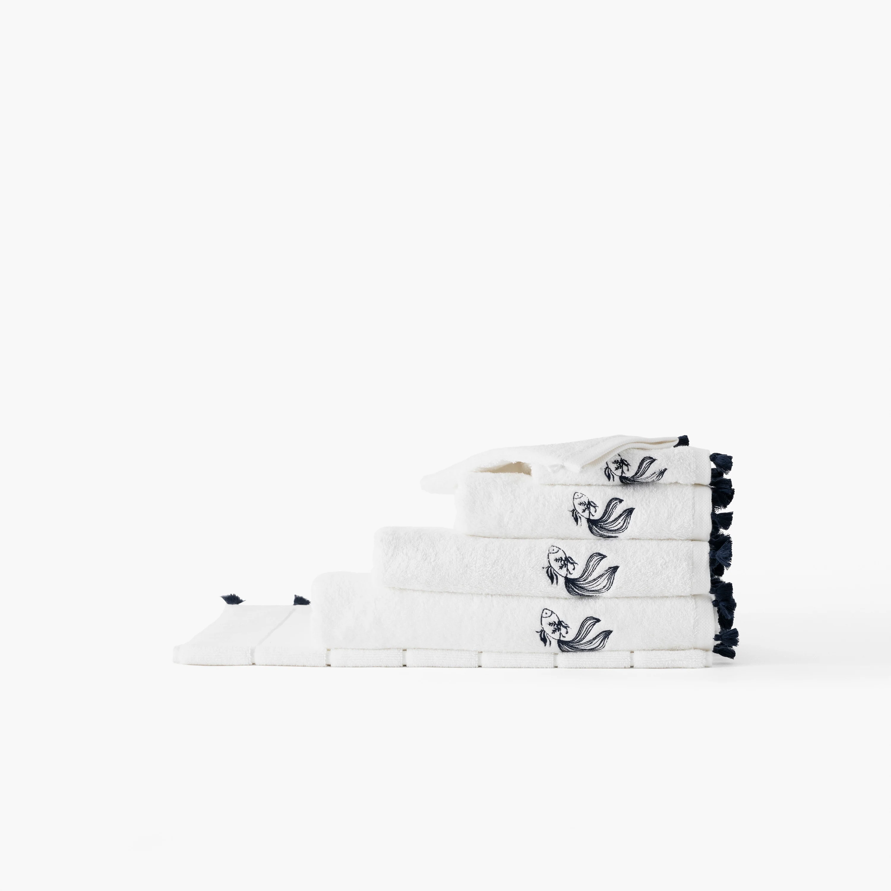 Demilune Cotton & Bamboo Viscose Guest Towel - White - Image 5
