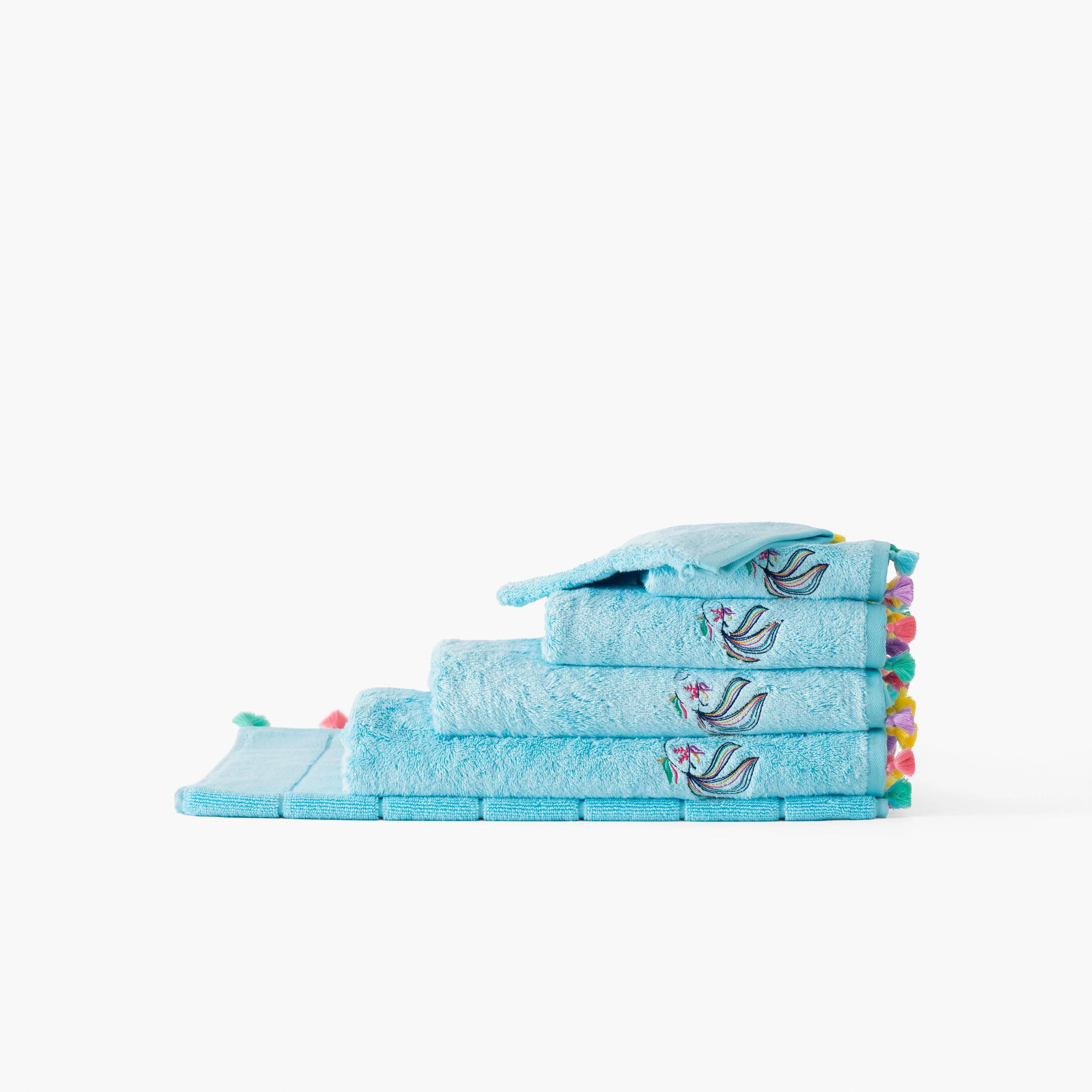 Demilune Cotton & Bamboo Viscose Bath Mat - Lagoon - Image 4