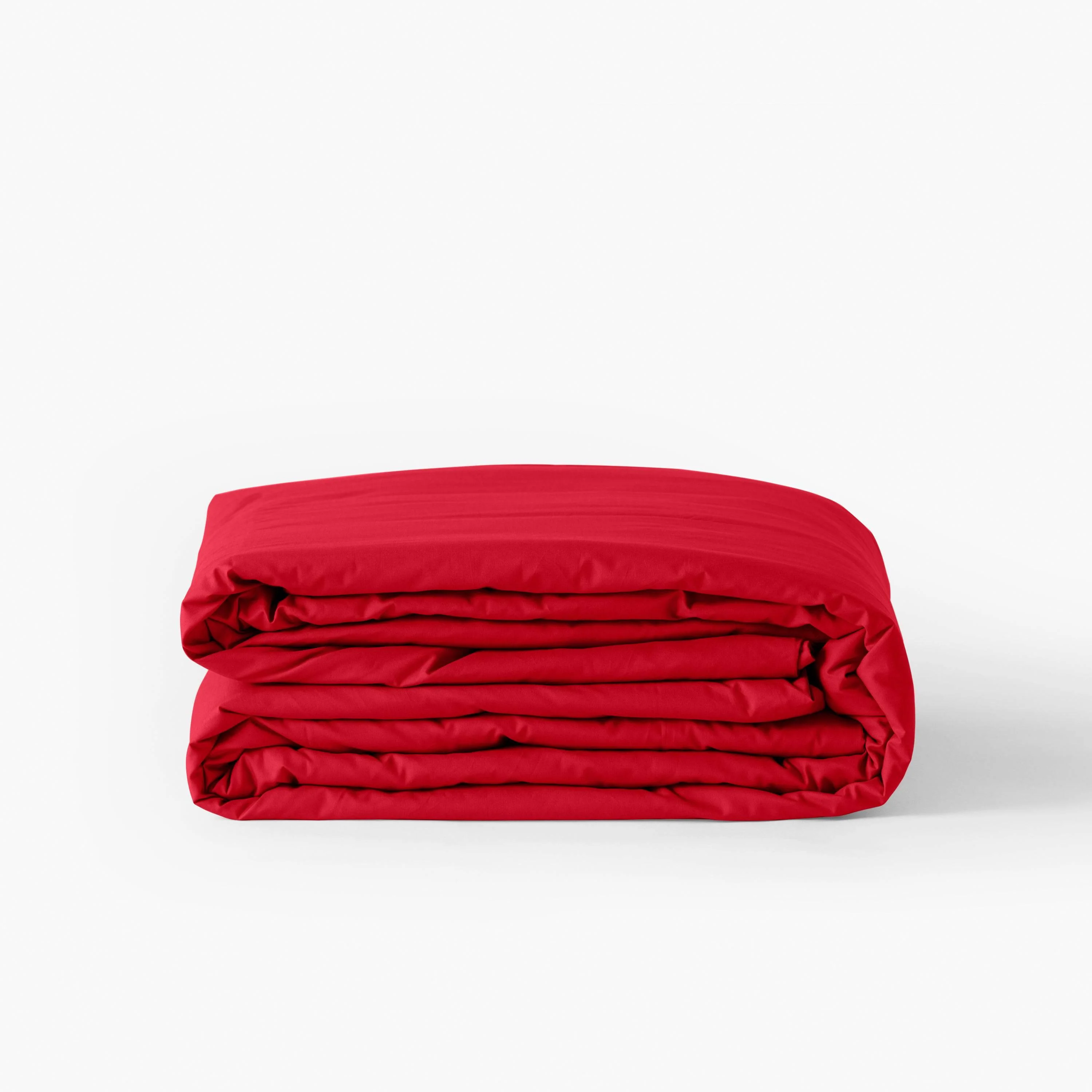 Neo Cotton Percale Duvet Cover - Red