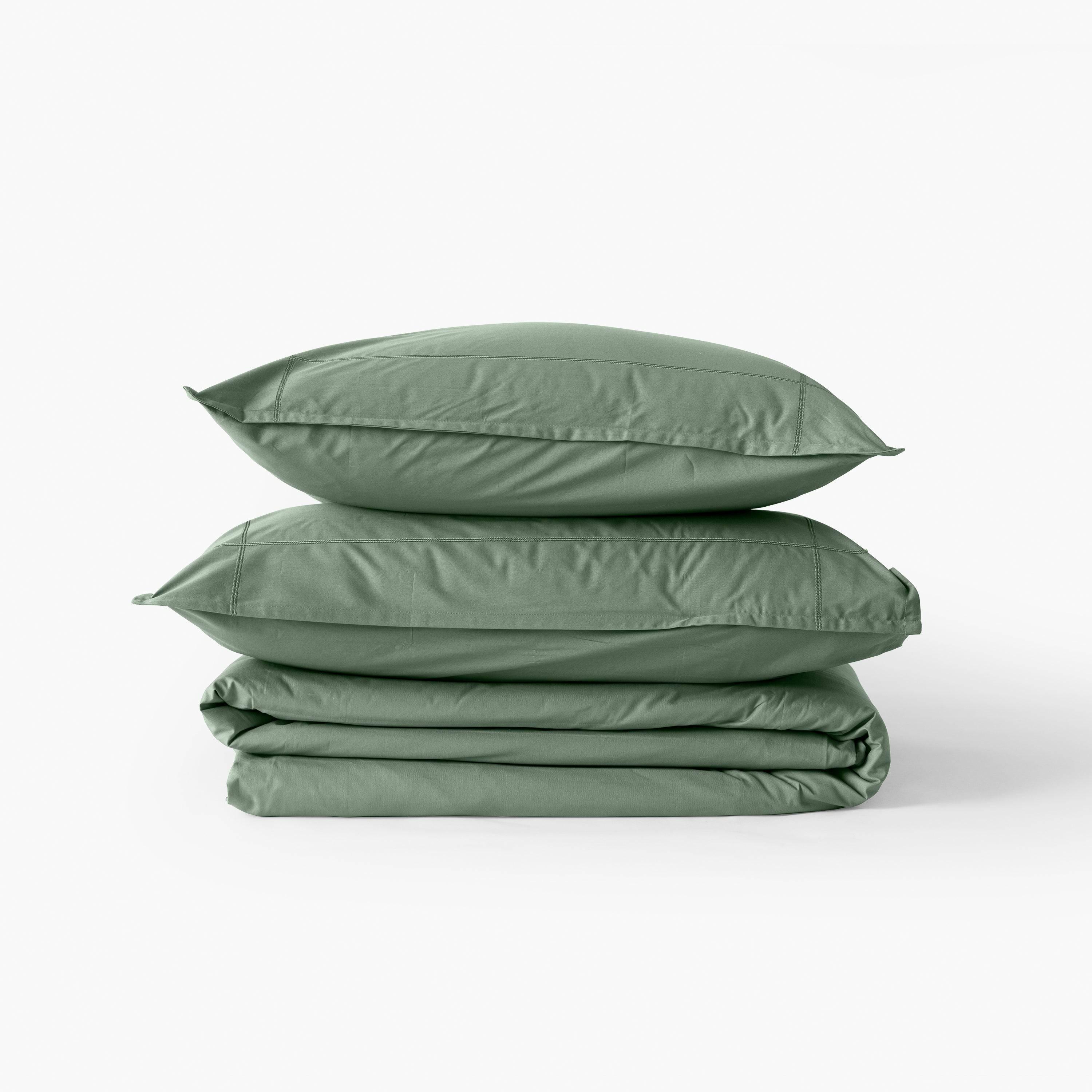 Neo Cotton Percale Duvet Cover - Thyme - Image 3
