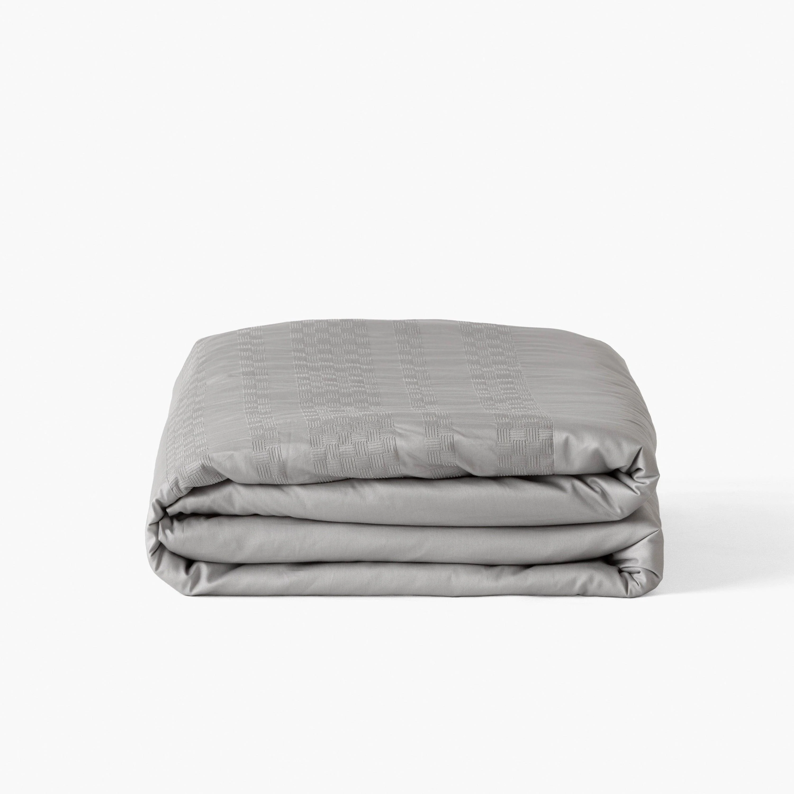 Duvet Cover in Cotton Satin Titane - Image 4