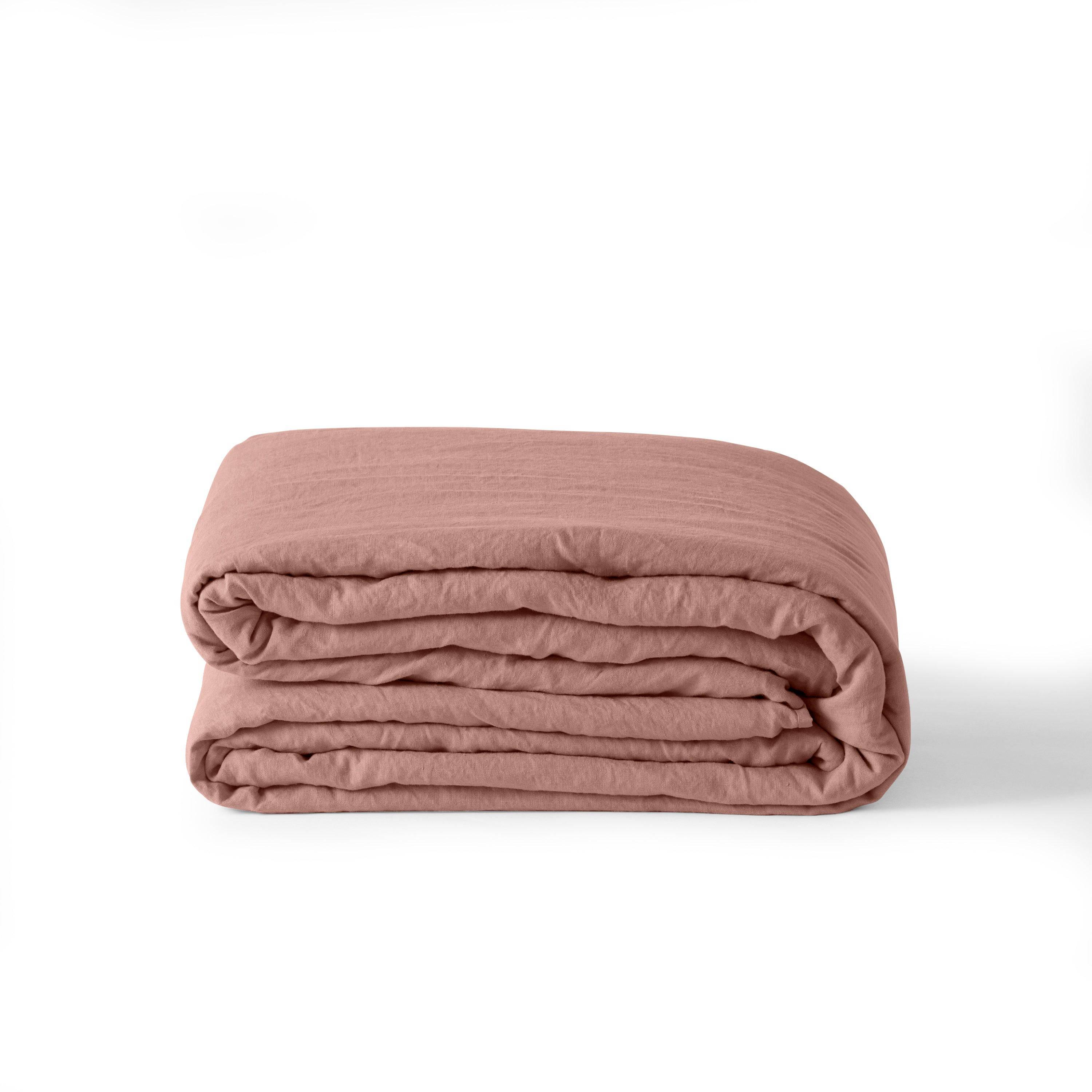 Songe Linen & Washed Cotton Duvet Cover - Ash Pink - Image 2