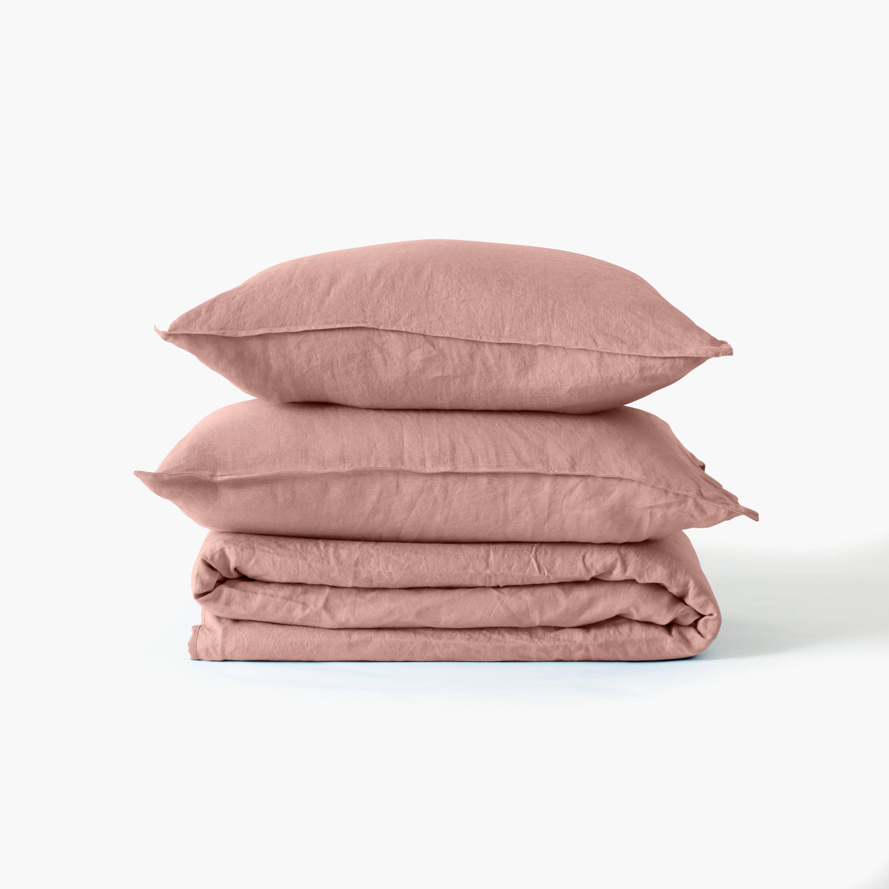 Songe Linen & Washed Cotton Duvet Cover - Ash Pink - Image 4