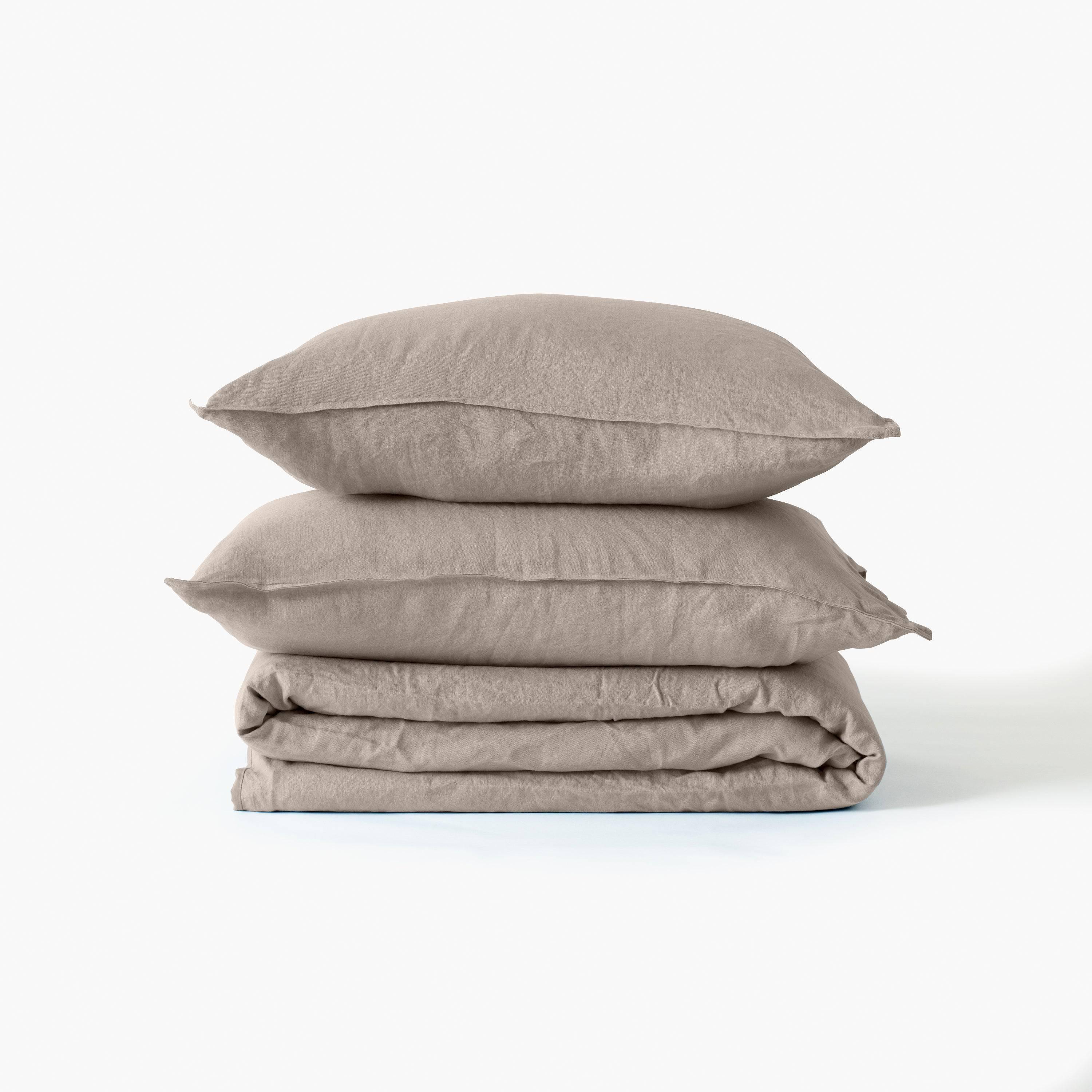 Songe Linen & Washed Cotton Duvet Cover - Beige - Image 3
