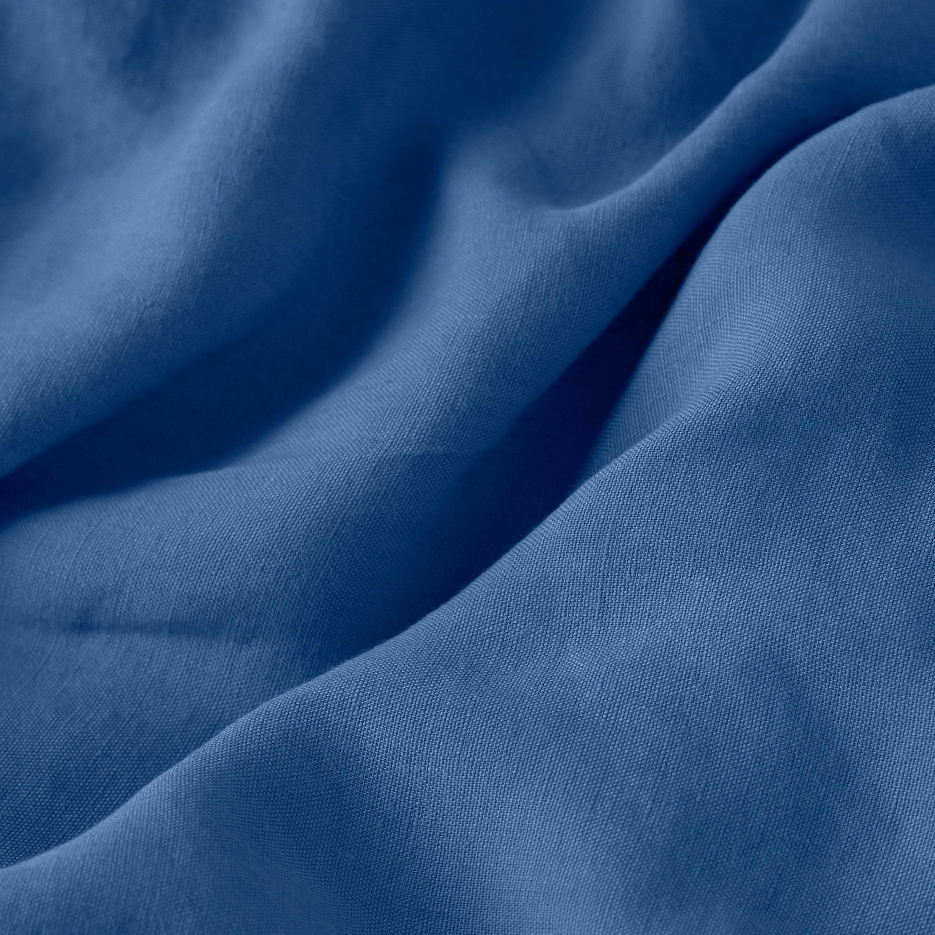 Songe Linen & Washed Cotton Duvet Cover - China Blue - Image 4