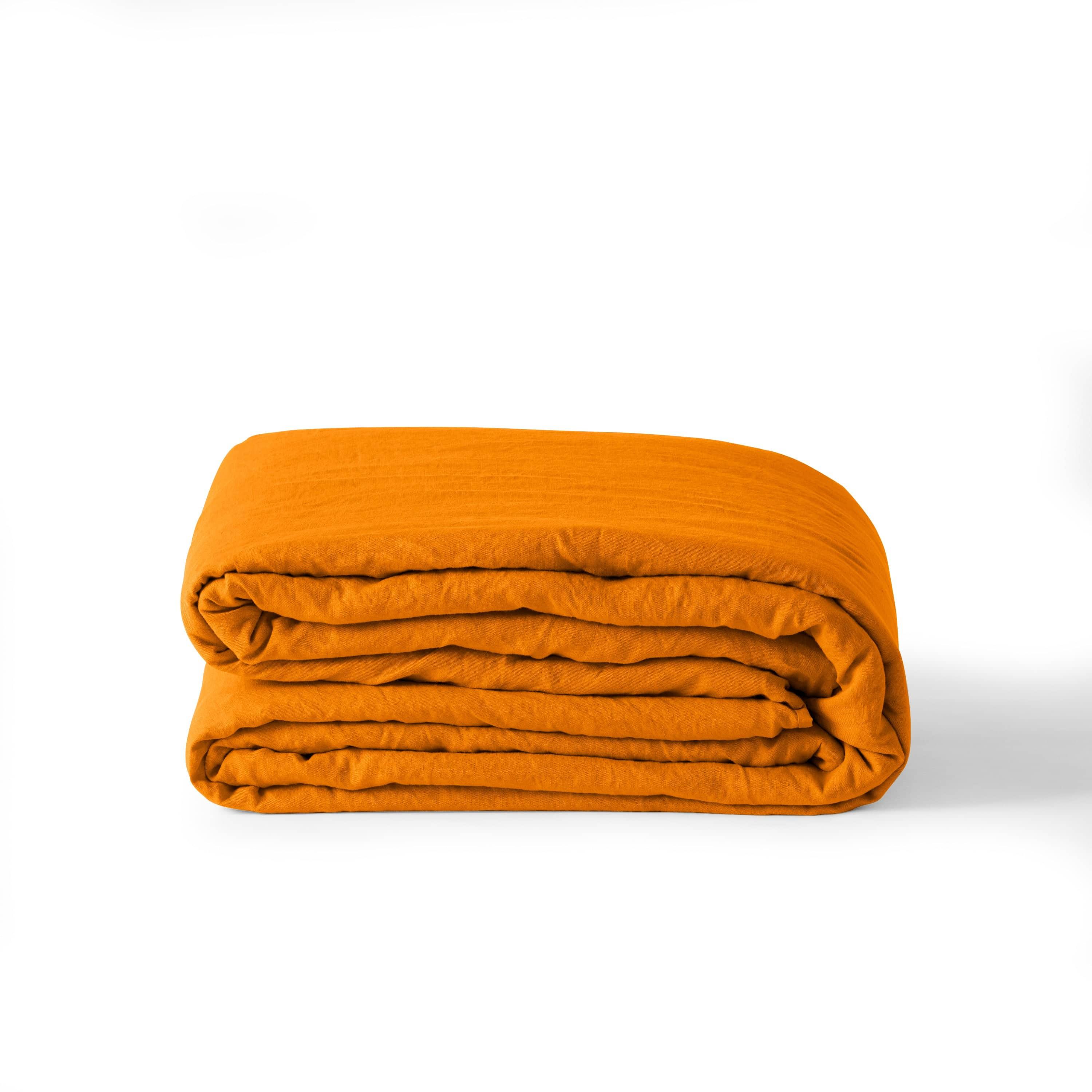 Songe Linen and Cotton Duvet Cover - Turmeric
