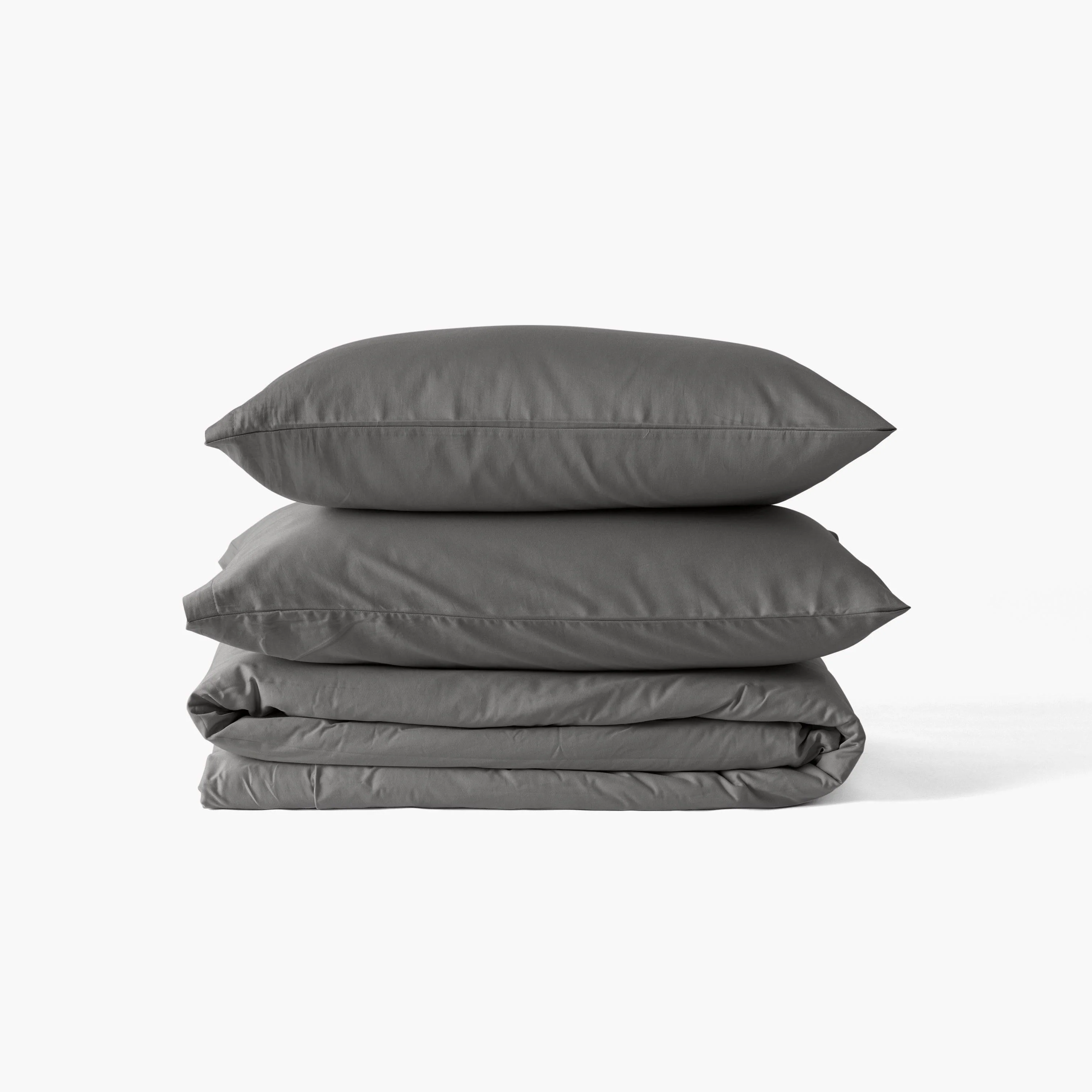 Quartz Organic Cotton Sateen Duvet Cover - Pebble