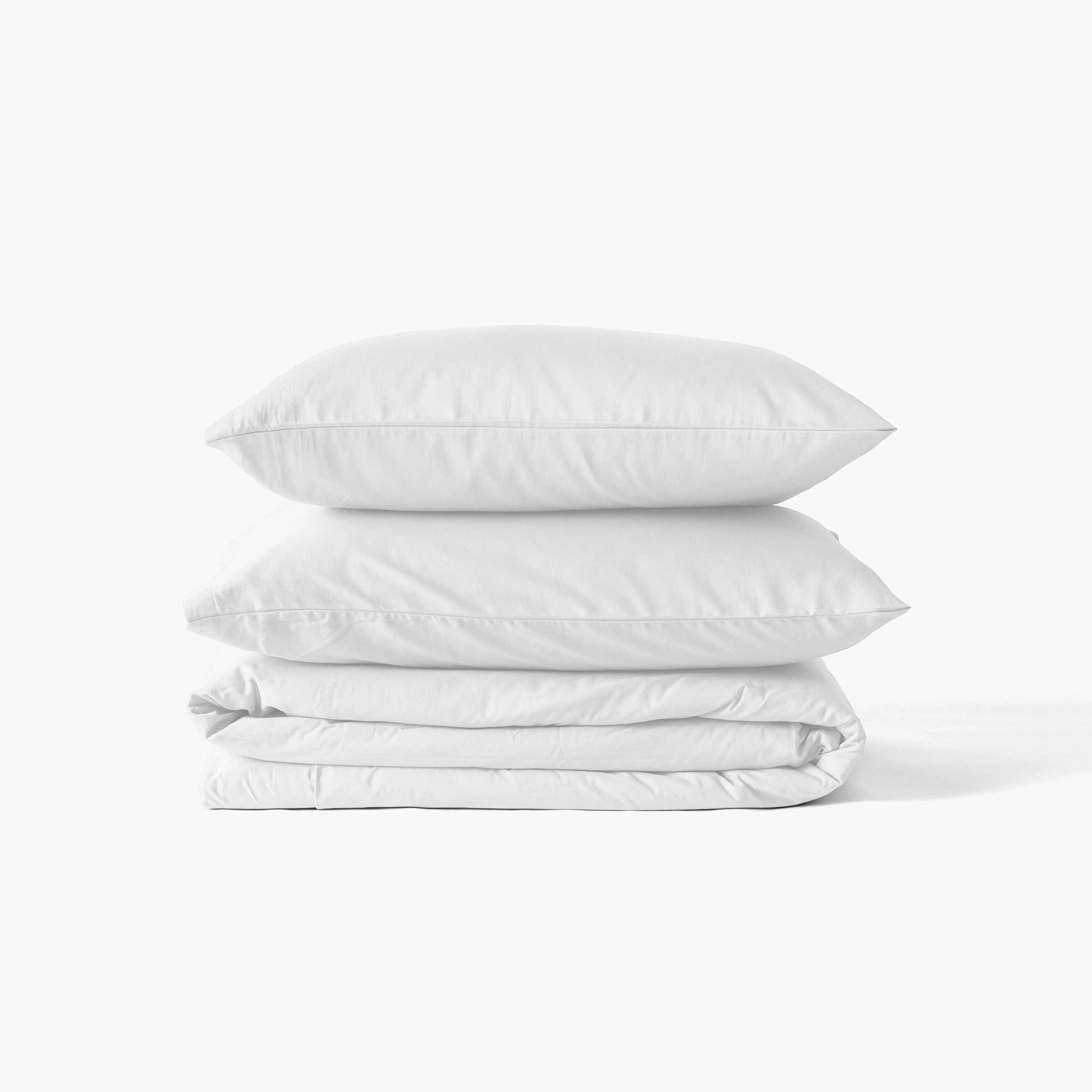 Quartz Organic Cotton Sateen Duvet Cover - White