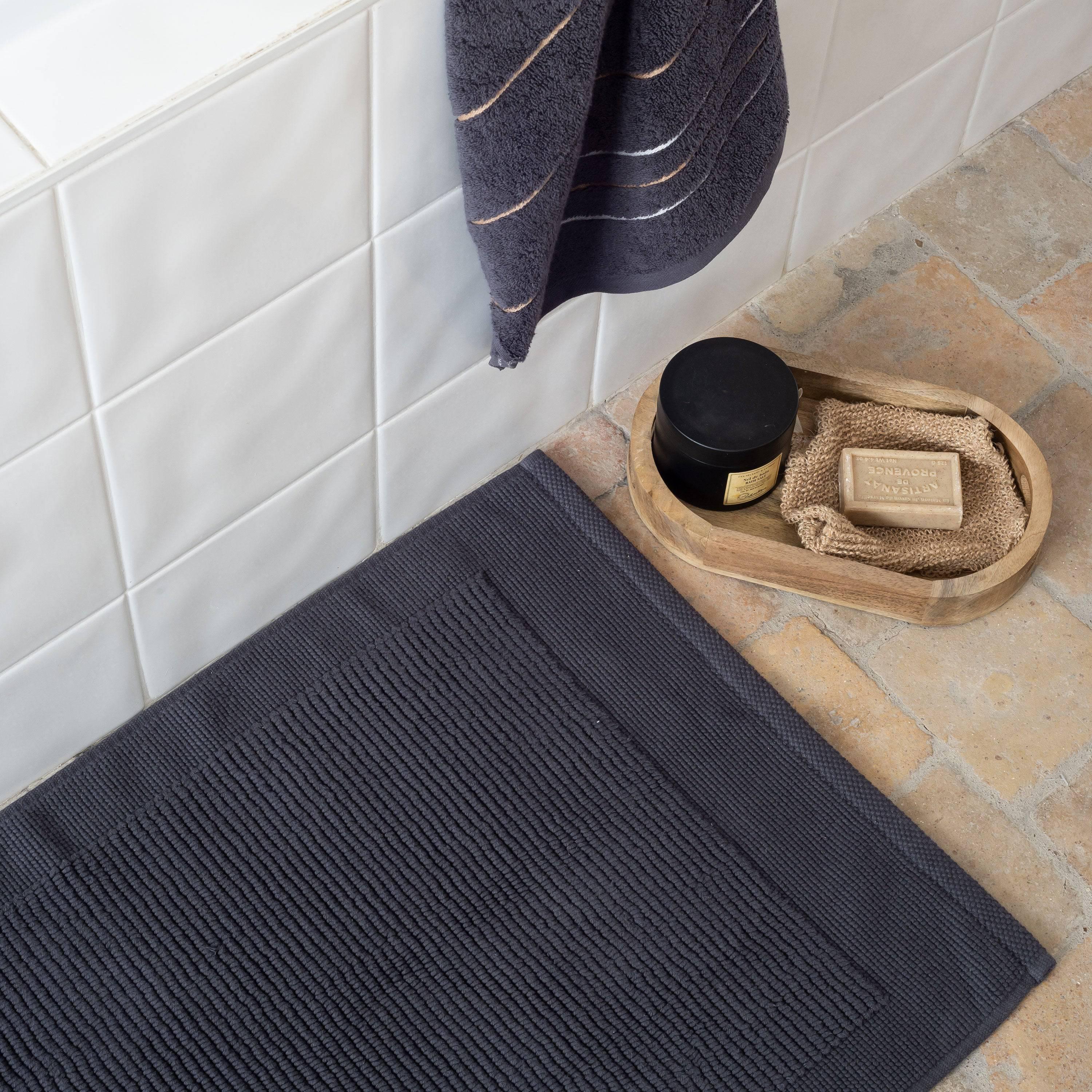 Eclipse Cotton Bath Mat - Charcoal - Image 4