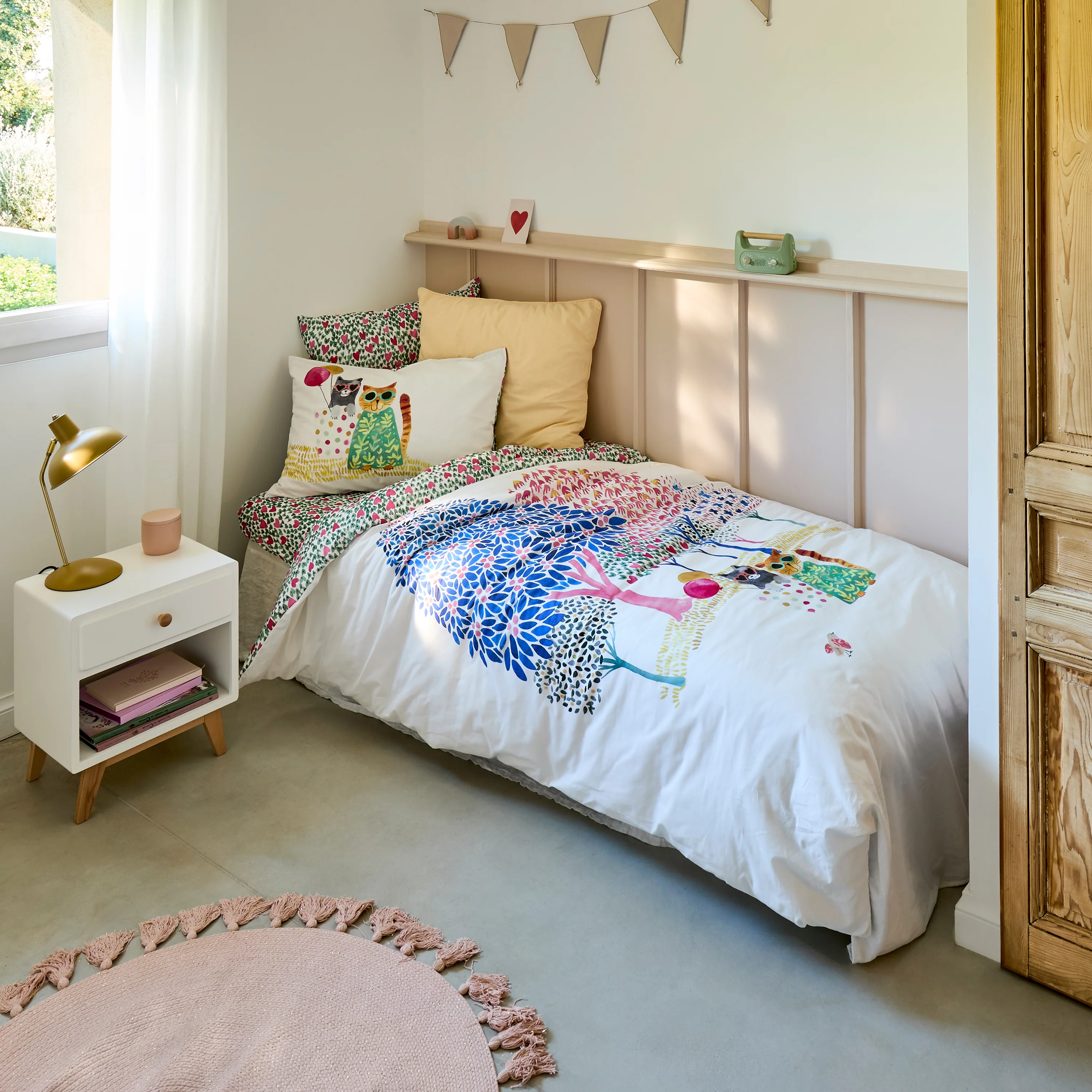 Euphory Children's Reversible Cotton Duvet Cover - Multicolour