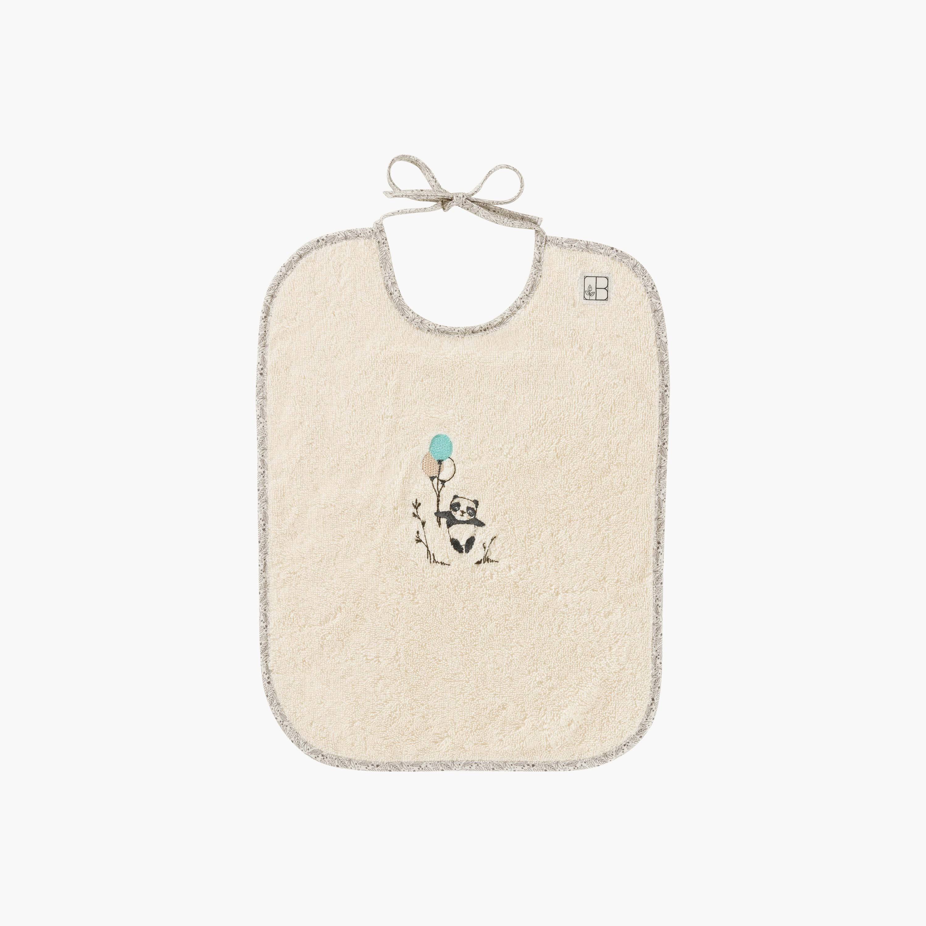 Festine Organic Cotton Velvet Bib - Cream Beige