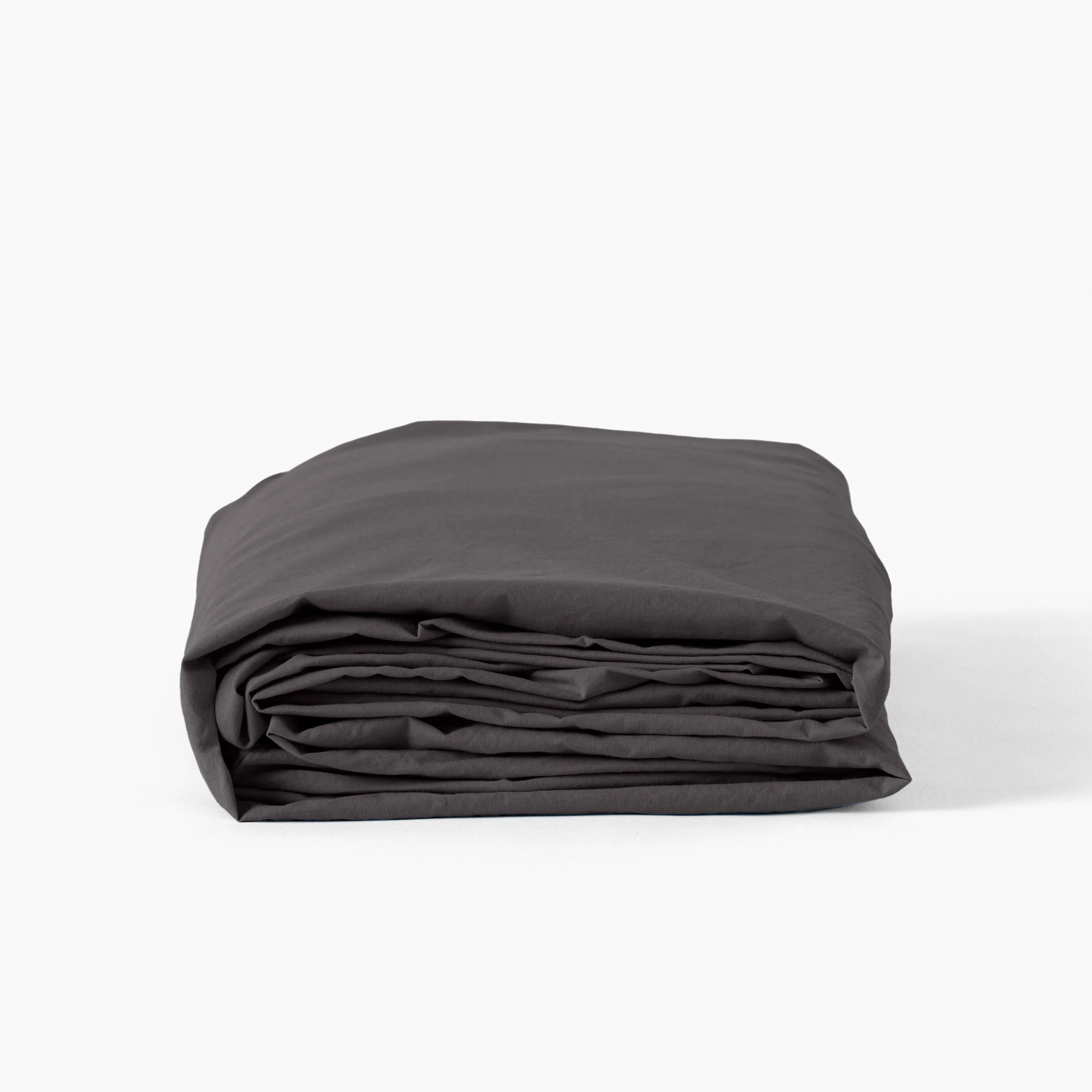 Songe Washed Cotton Fitted Sheet - Charcoal
