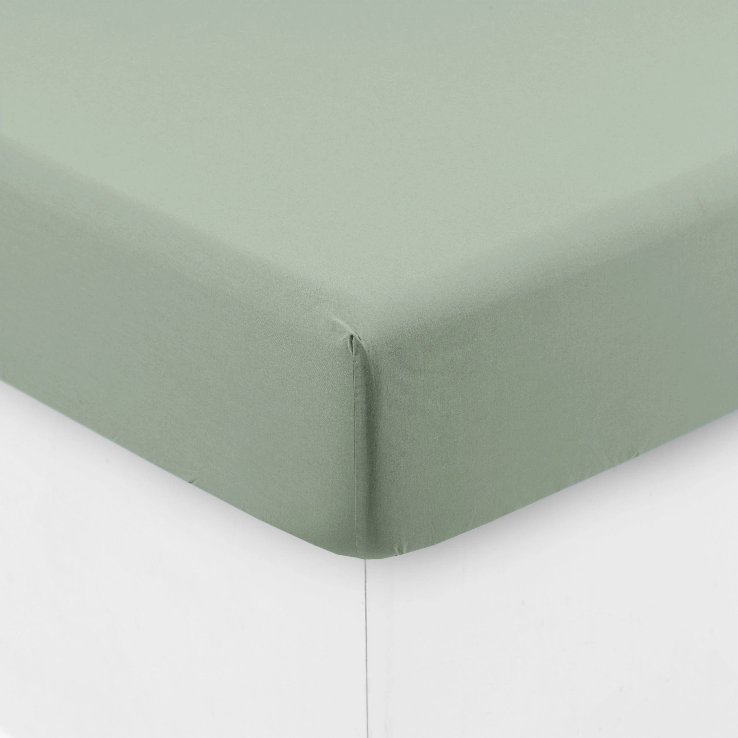 Songe Washed Cotton Fitted Sheet - Eucalyptus - Image 3