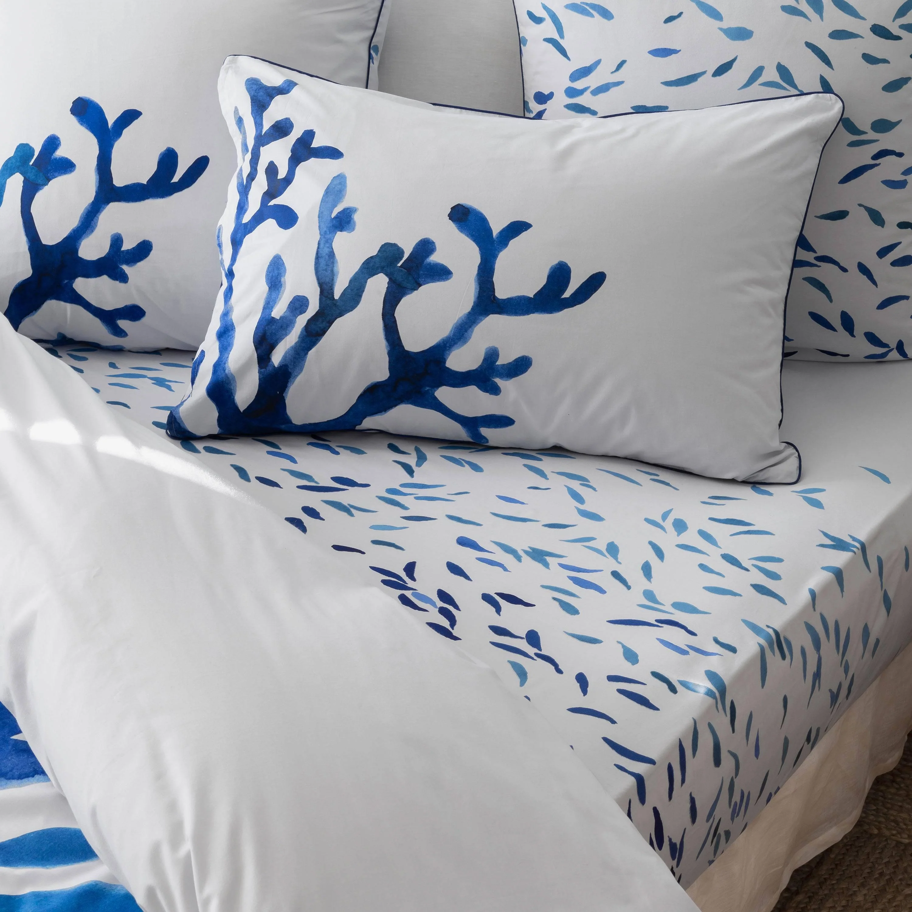 Fitted Sheet in Cotton Percale Abysse - Image 3