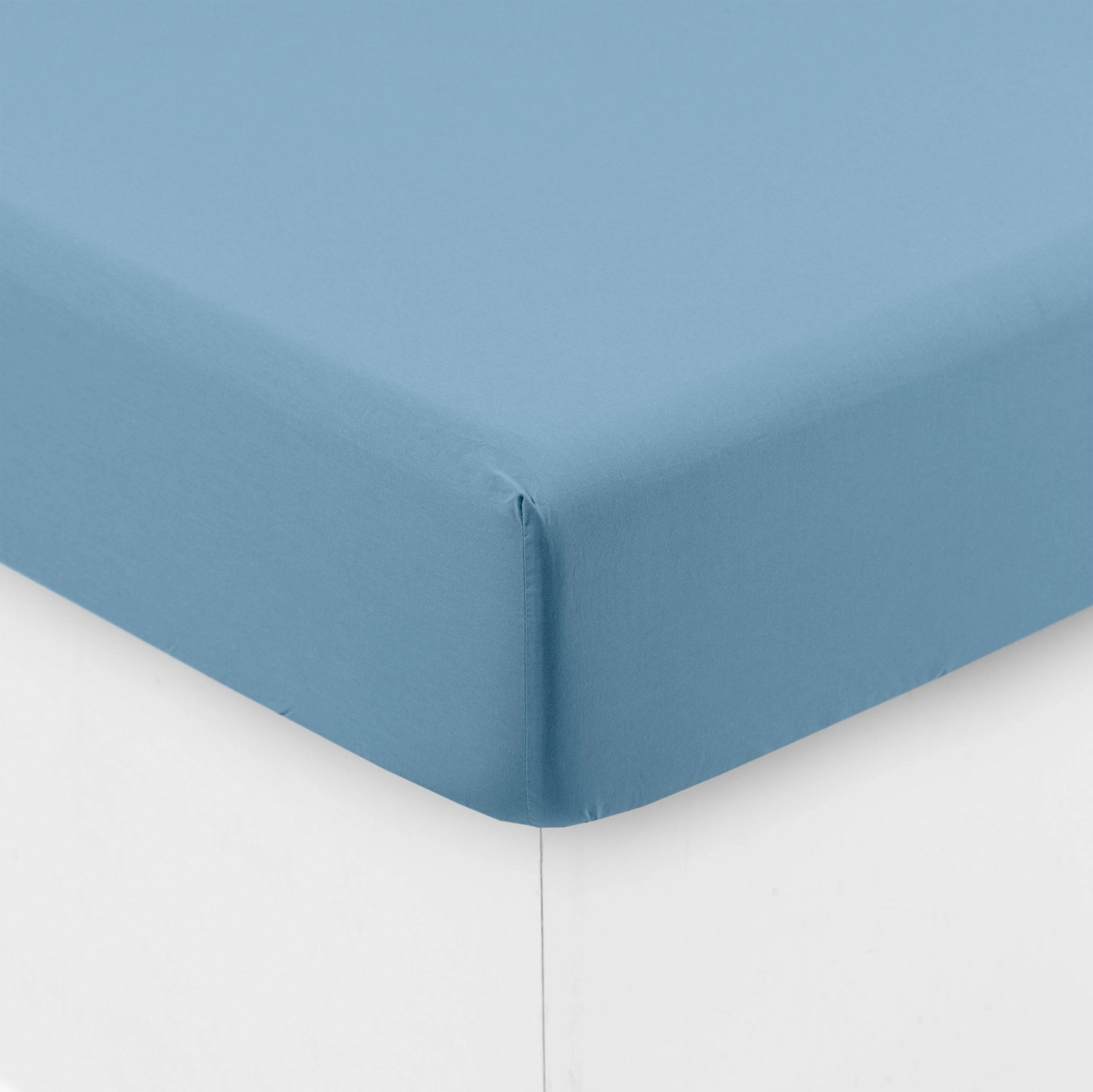 Songe Washed Cotton Fitted Sheet - Baltic Blue - Image 3