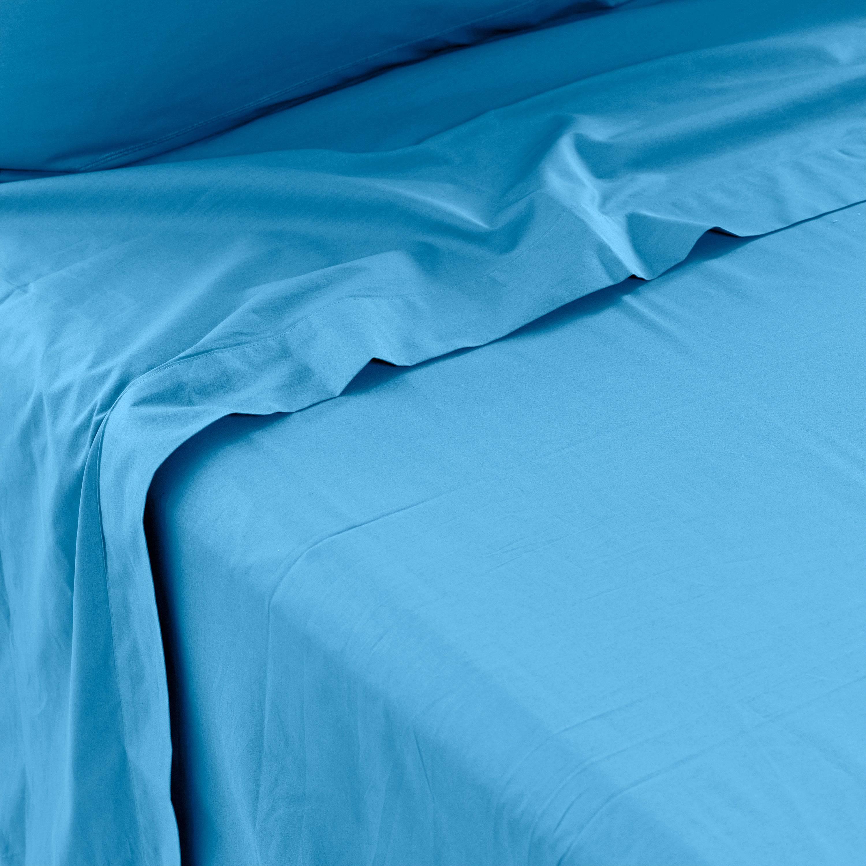 Neo Cotton Percale Flat Sheet - Azure - Image 4