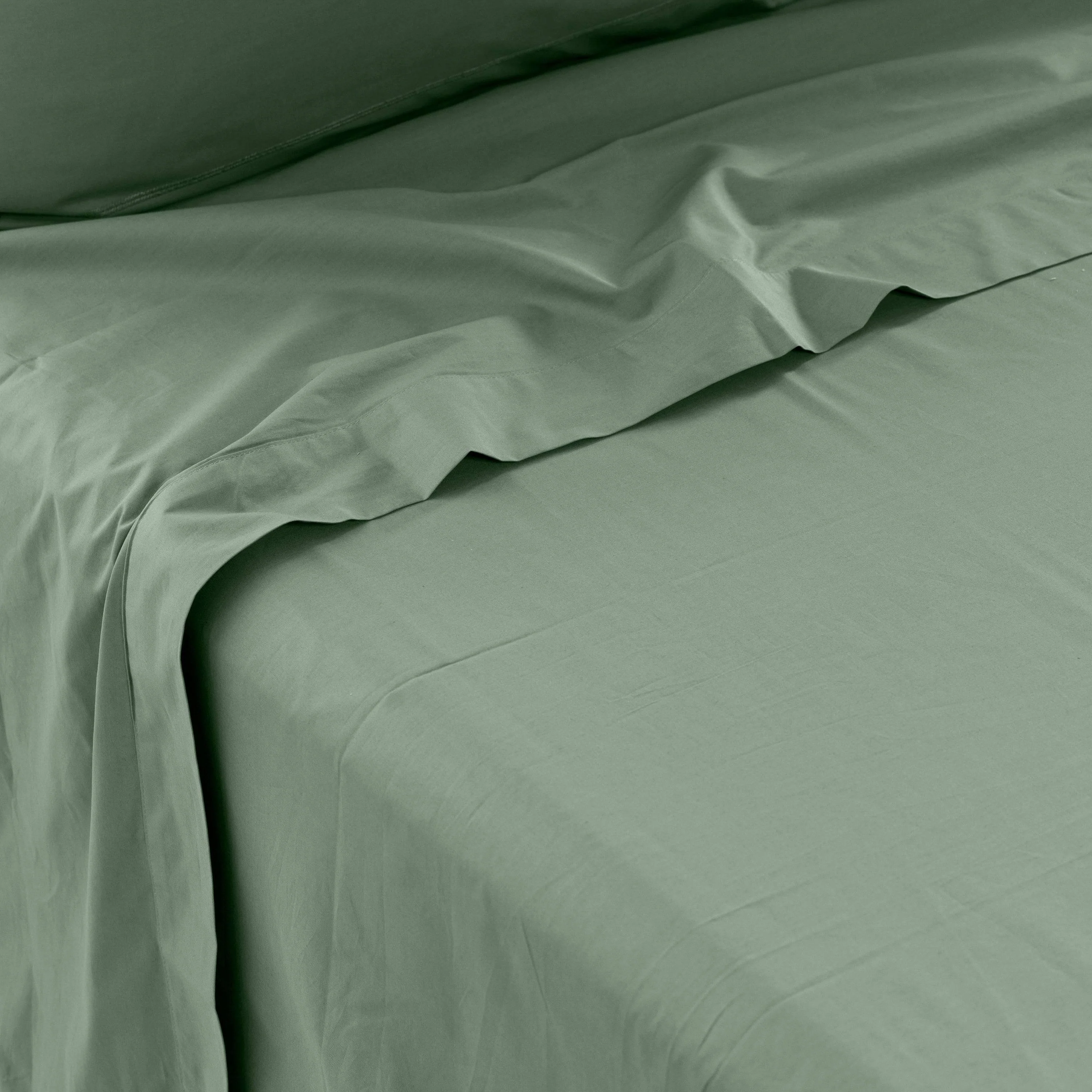 Neo Cotton Percale Flat Sheet - Thyme - Image 2