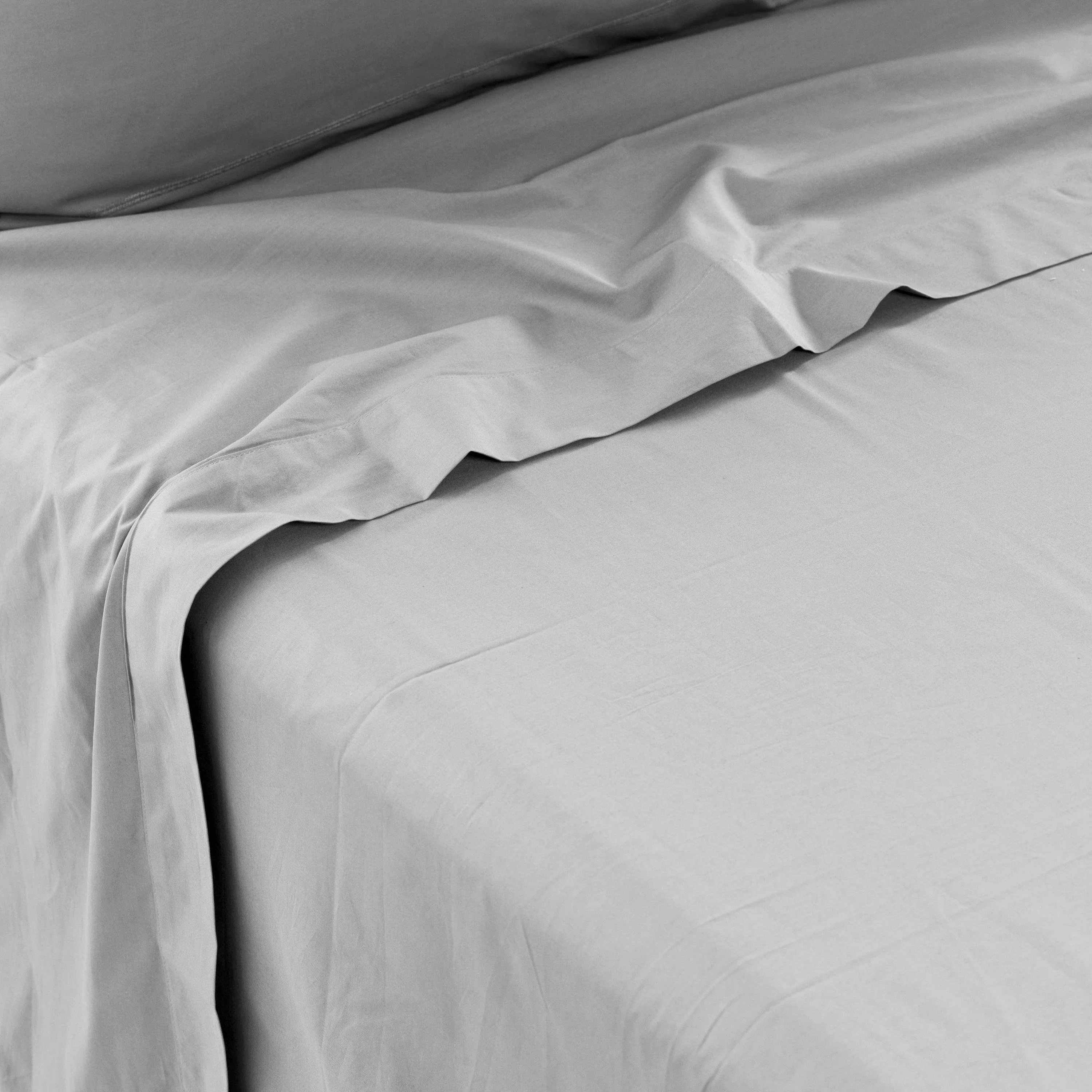 Neo Cotton Percale Flat Sheet - Grey - Image 3