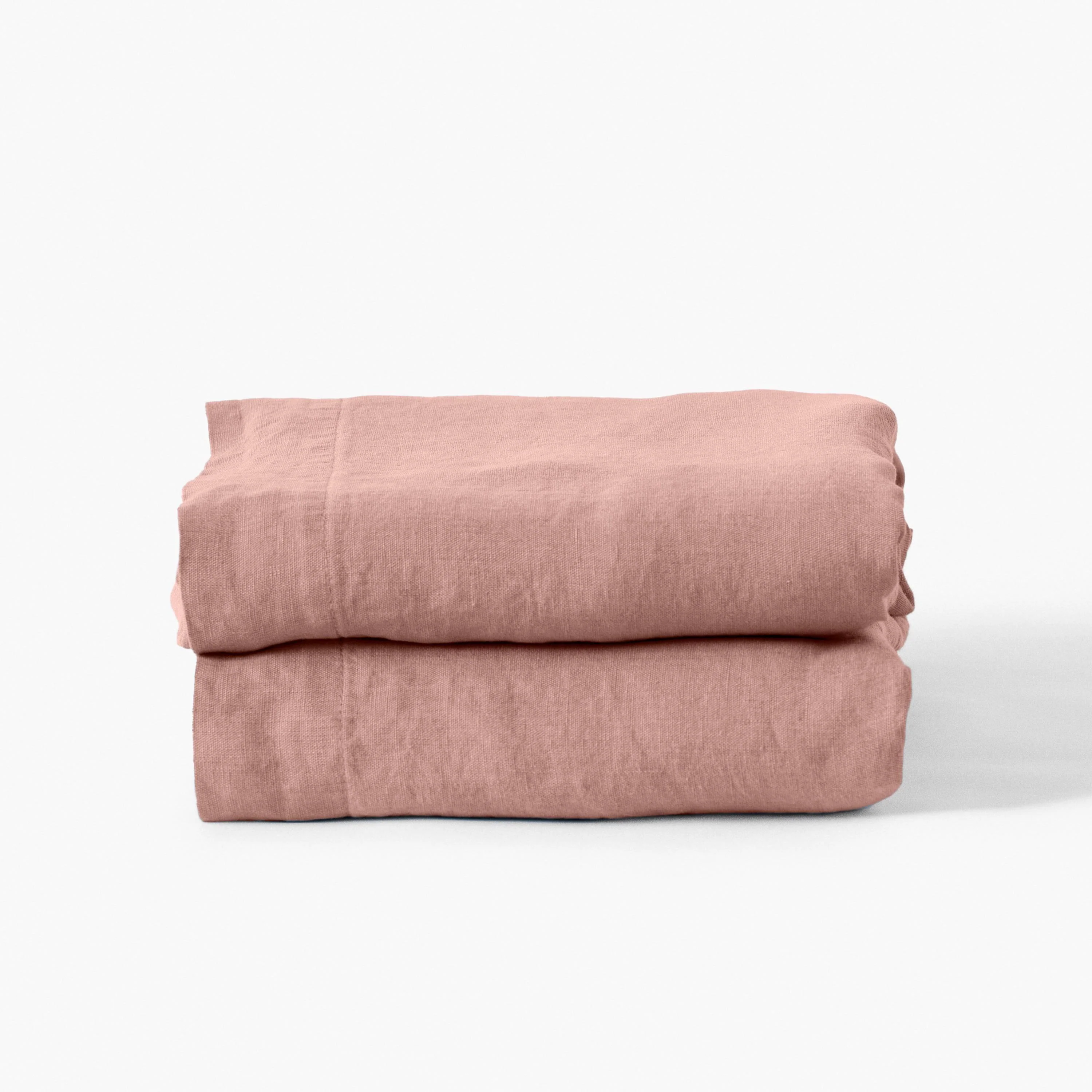 Songe Washed Linen Flat Sheet - Ash Pink - Image 4