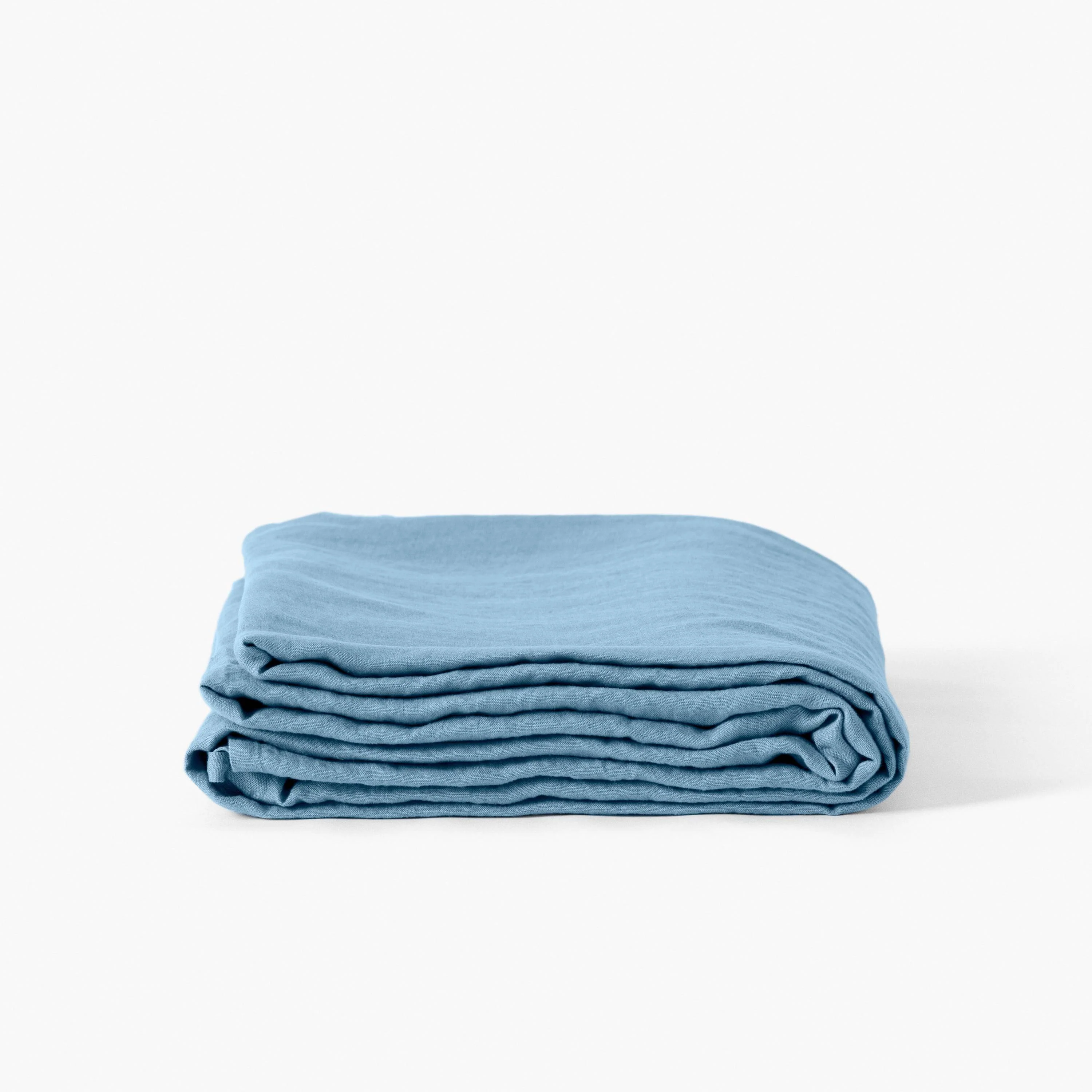 Songe Washed Linen Flat Sheet - Baltic Blue