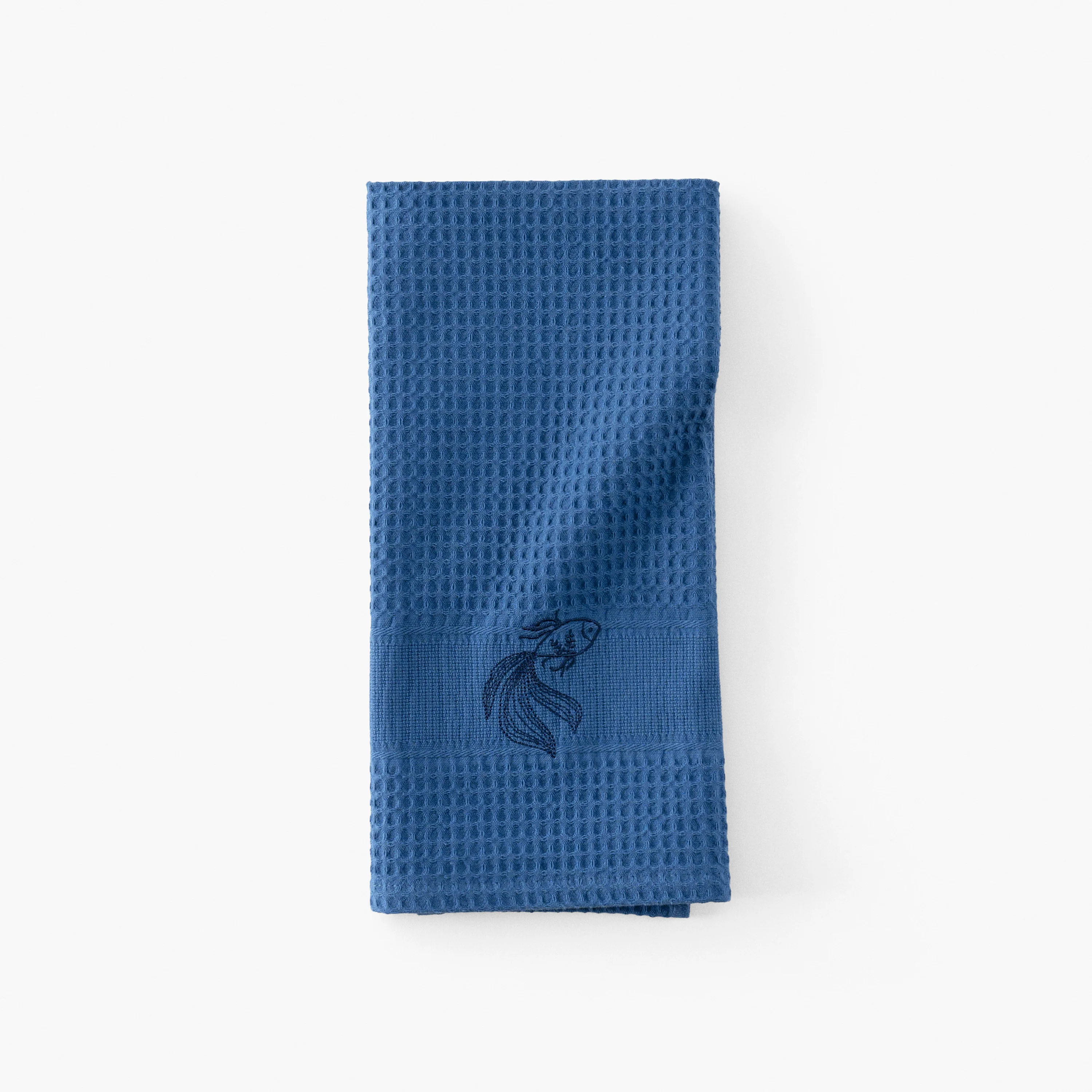 Halfmoon Cotton Tea Towel - Indigo