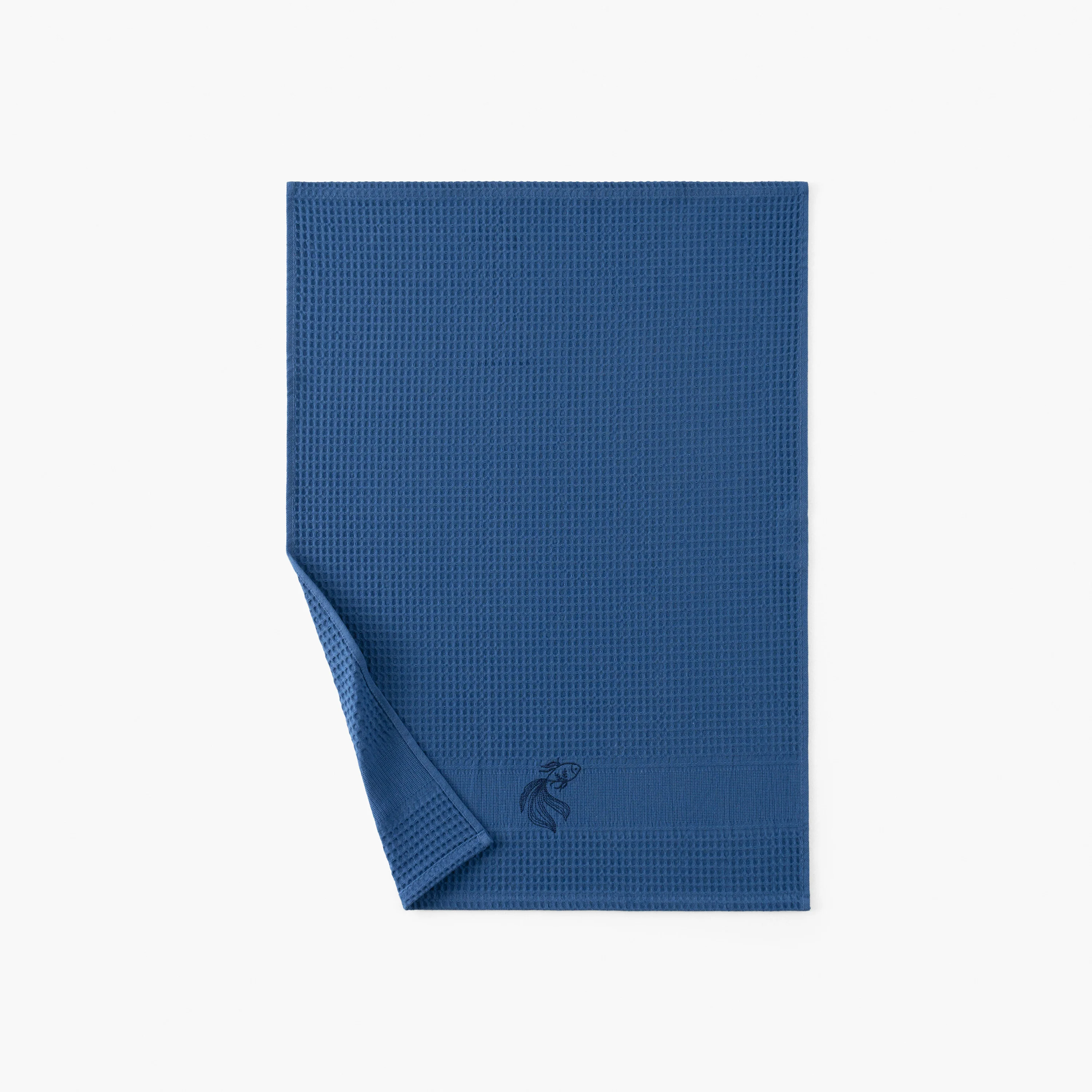 Halfmoon Cotton Tea Towel - Indigo - Image 3