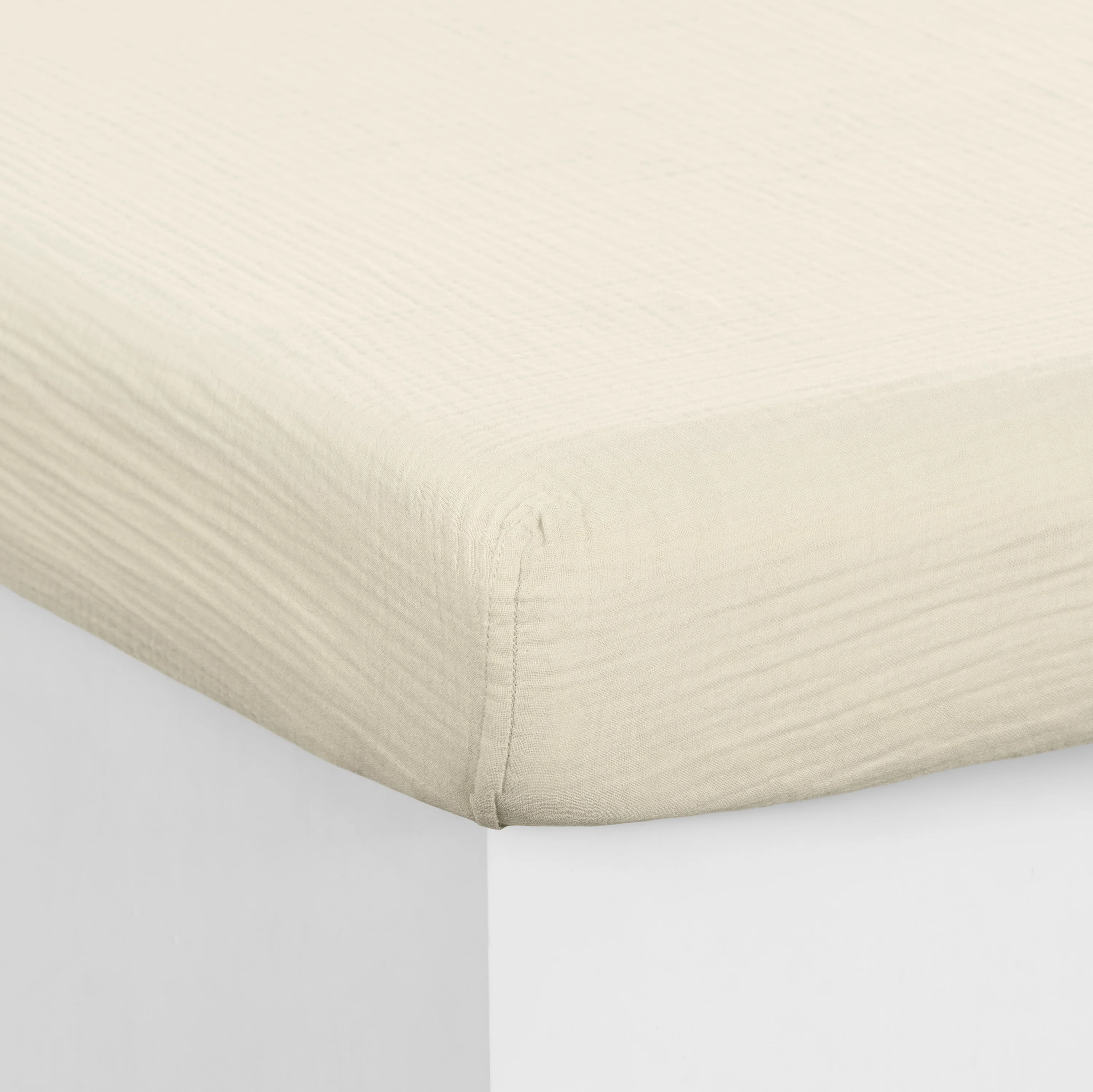 Infini II Reversible Cotton Fitted Sheet - Optic White - Image 2