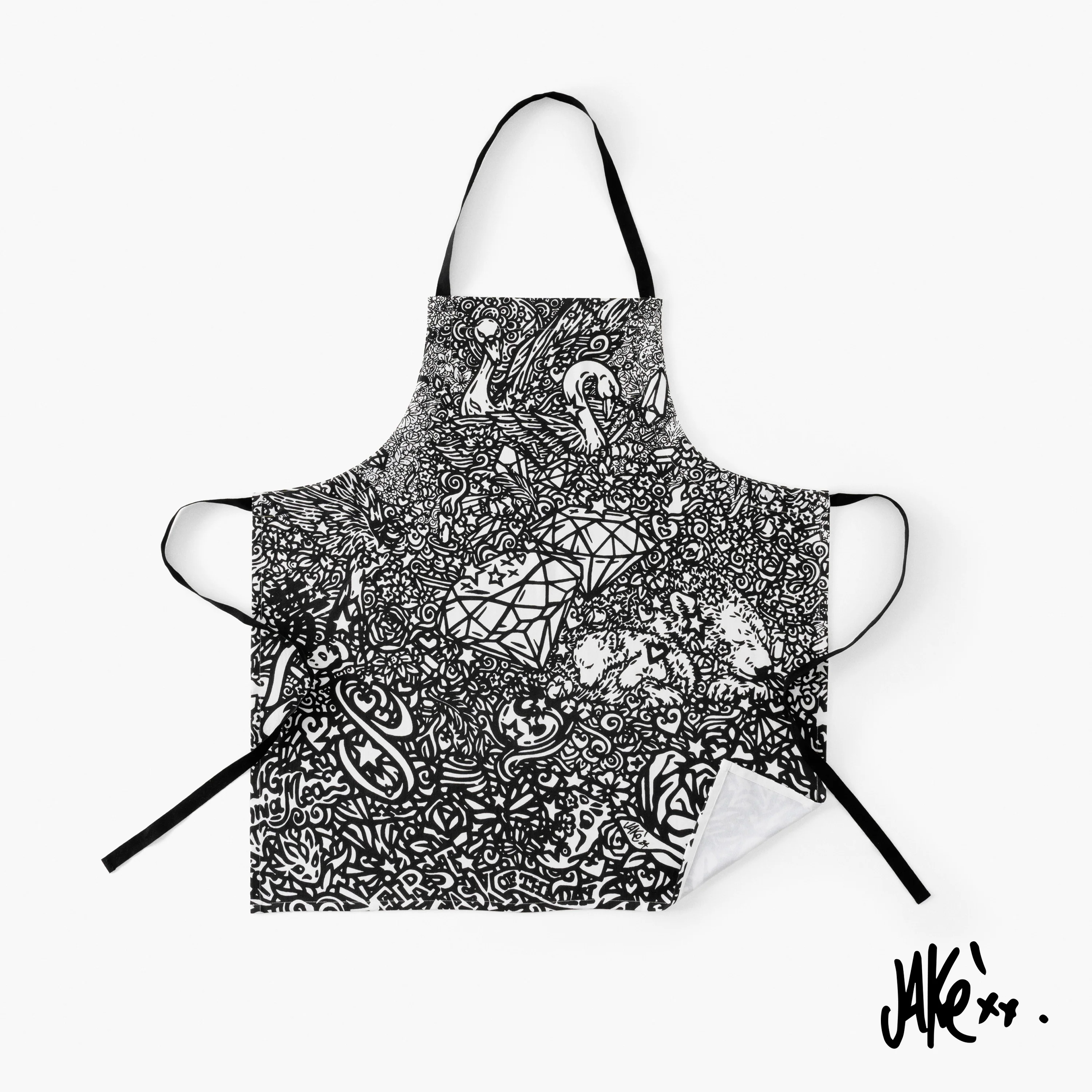 Jakè24 Cotton Kitchen Apron - White