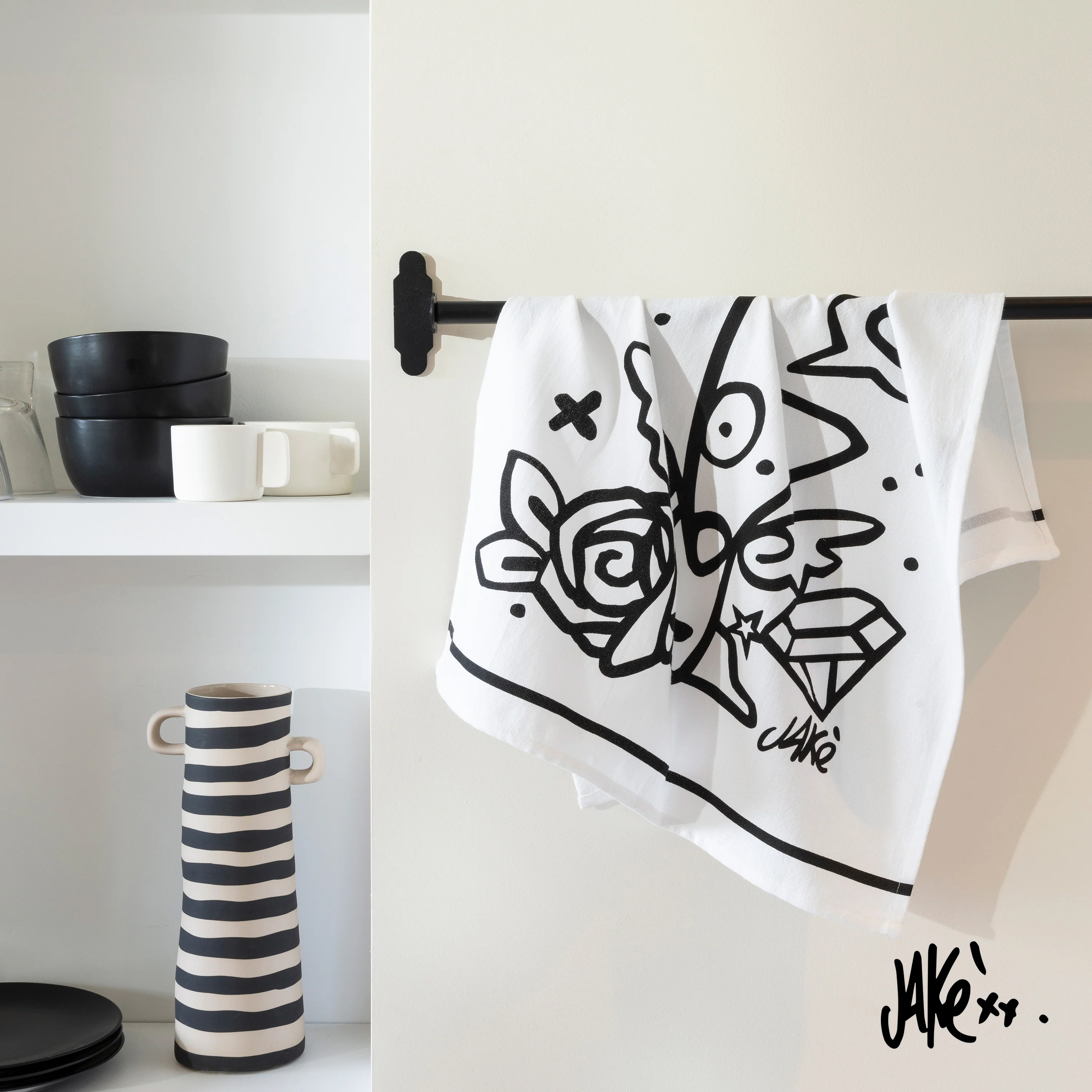 Jakè24 Cotton Kitchen Towel - White