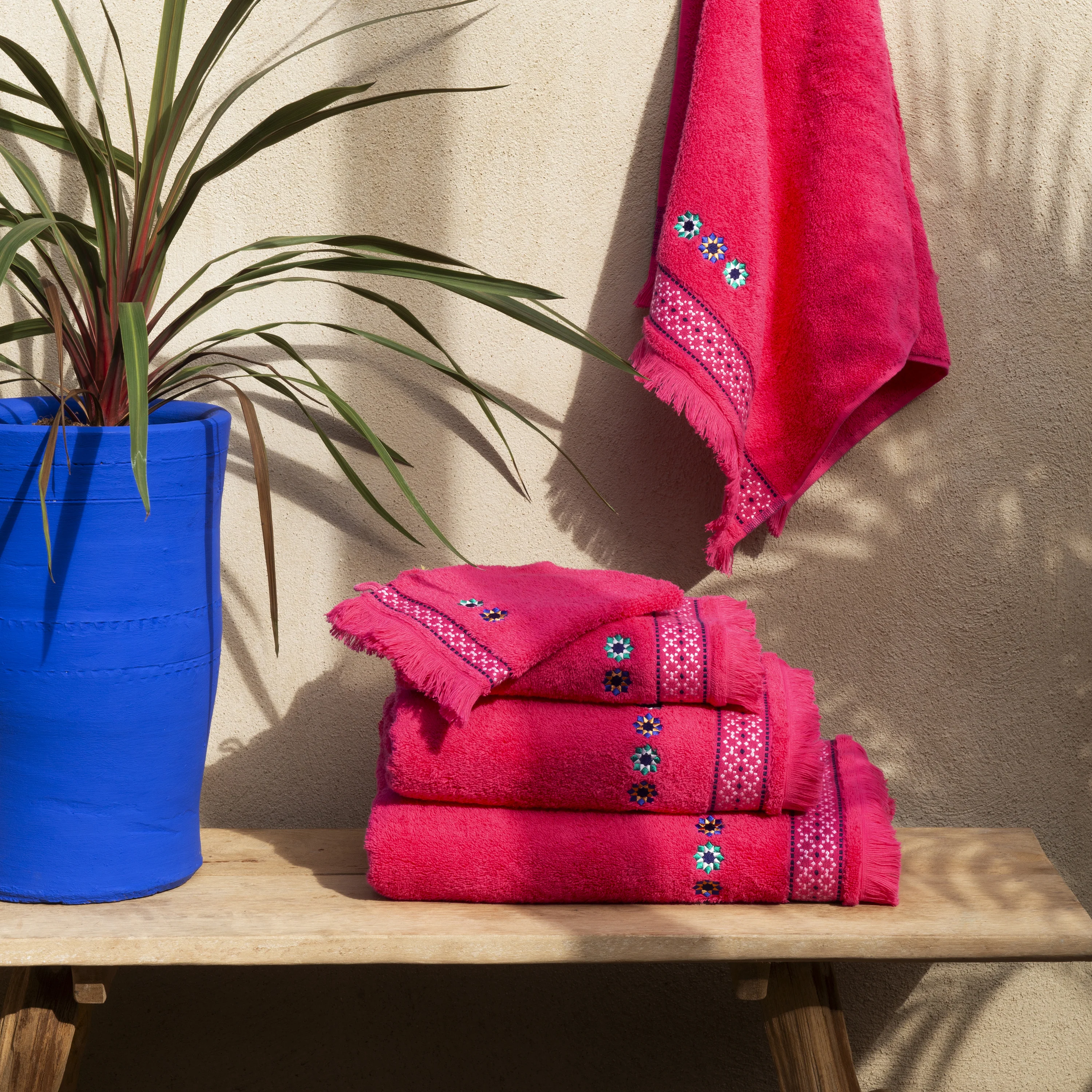 Jardin Cotton Bath Towel - Rose - Image 3
