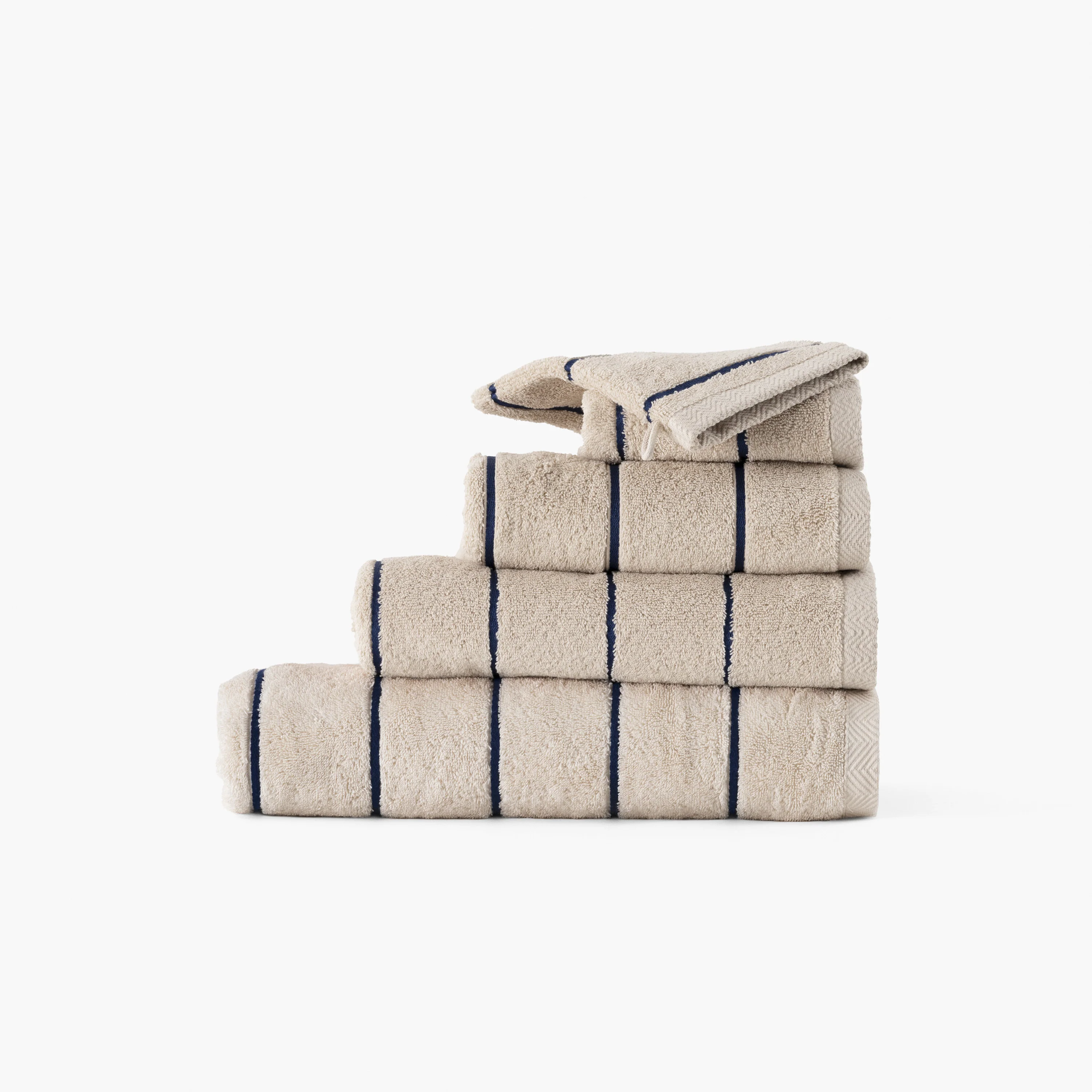 Naoussa Cotton Guest Towel - Chalk - Image 5