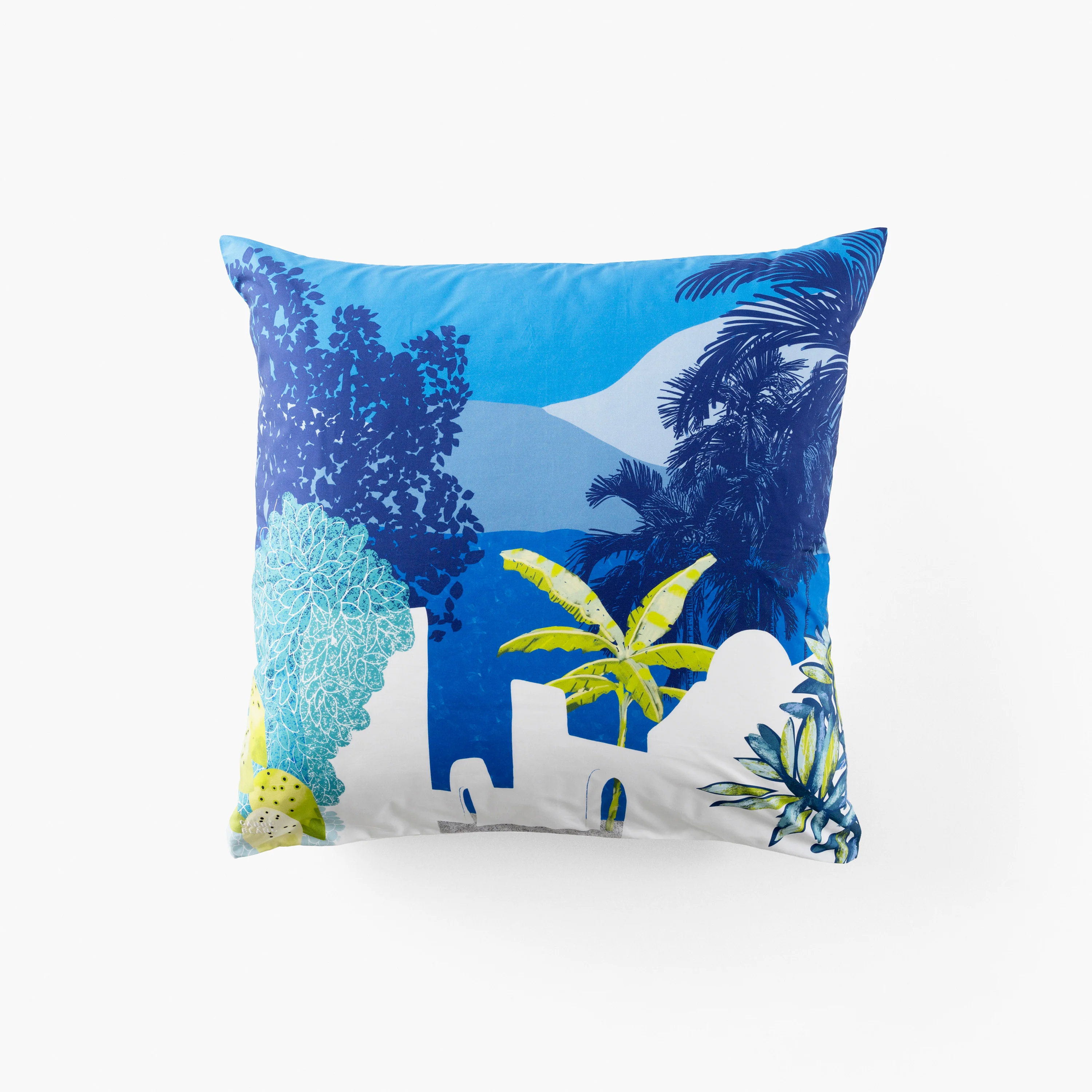 Naoussa Square Cotton Pillowcase - Multicolour