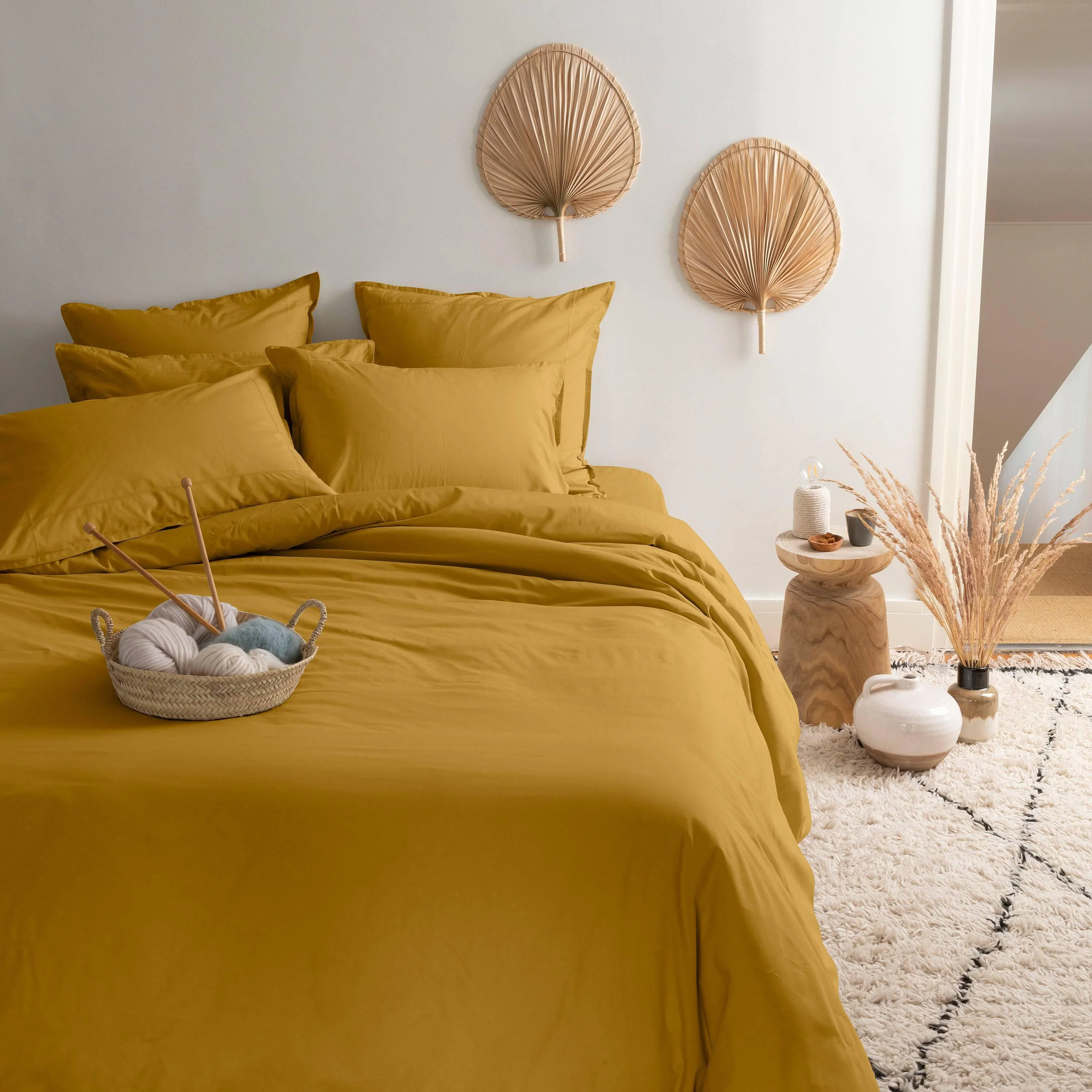 Neo Cotton Percale Duvet Cover - Curry - Image 3