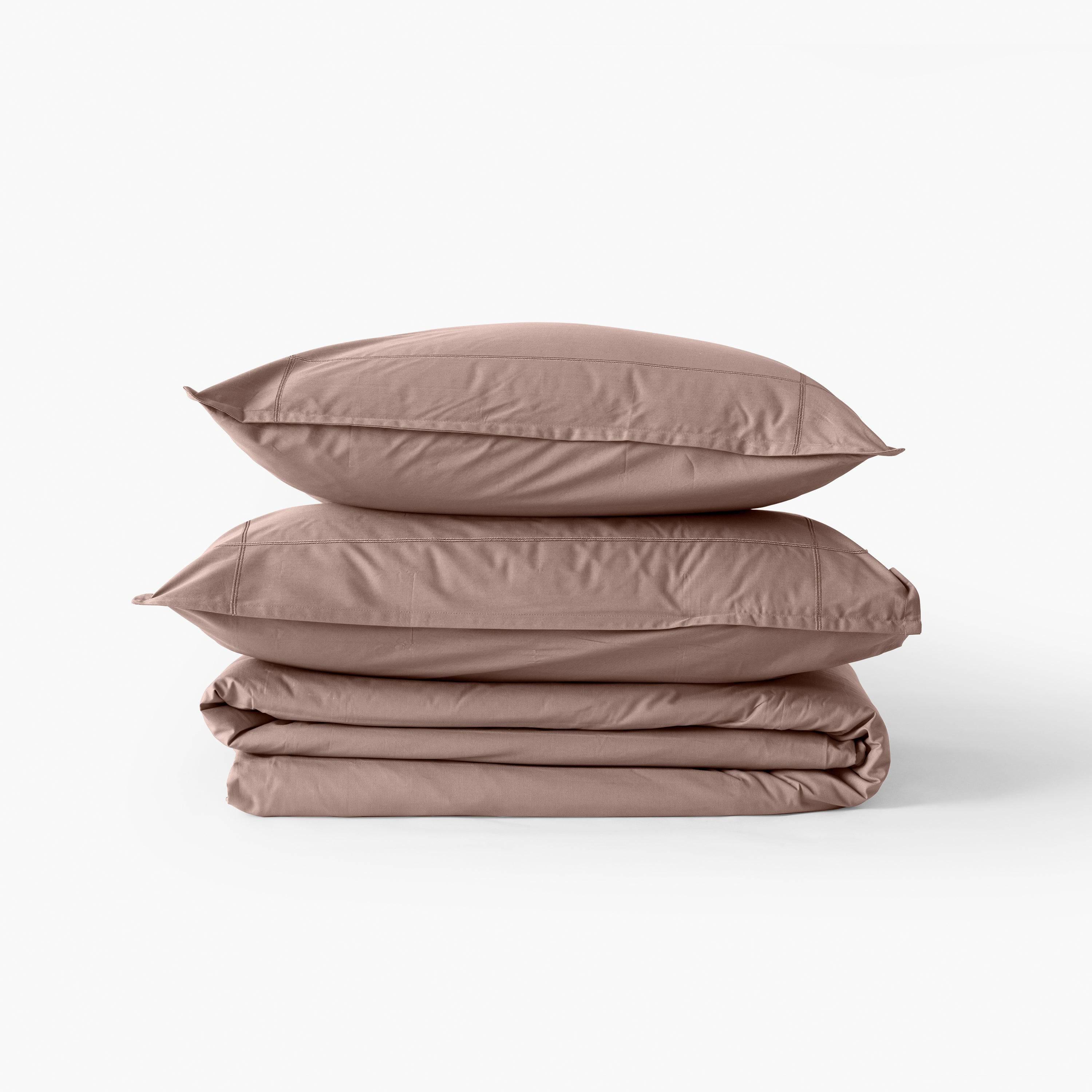 Neo Cotton Percale Duvet Cover - Taupe - Image 2