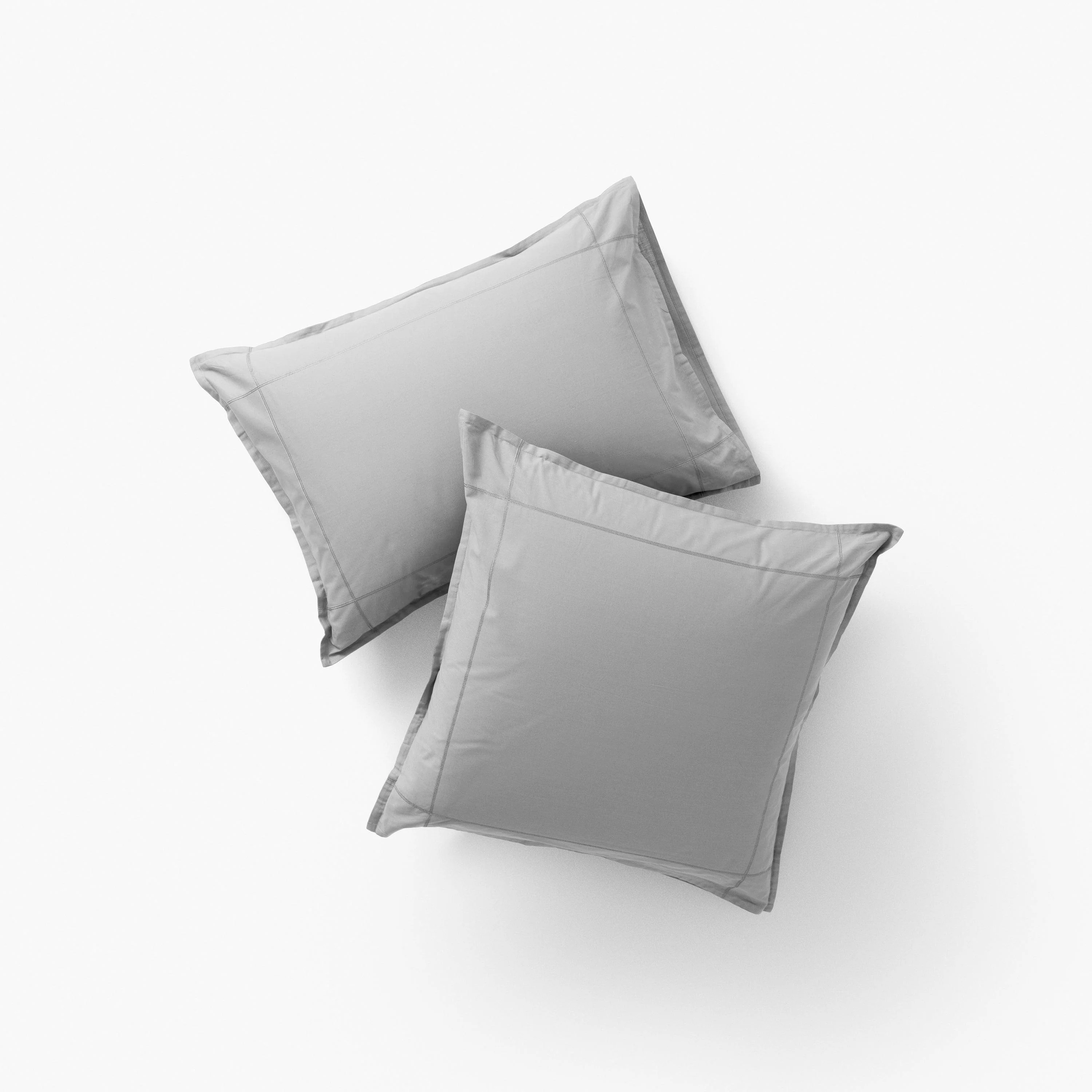 Neo Rectangular Cotton Percale Pillowcase - Grey - Image 4