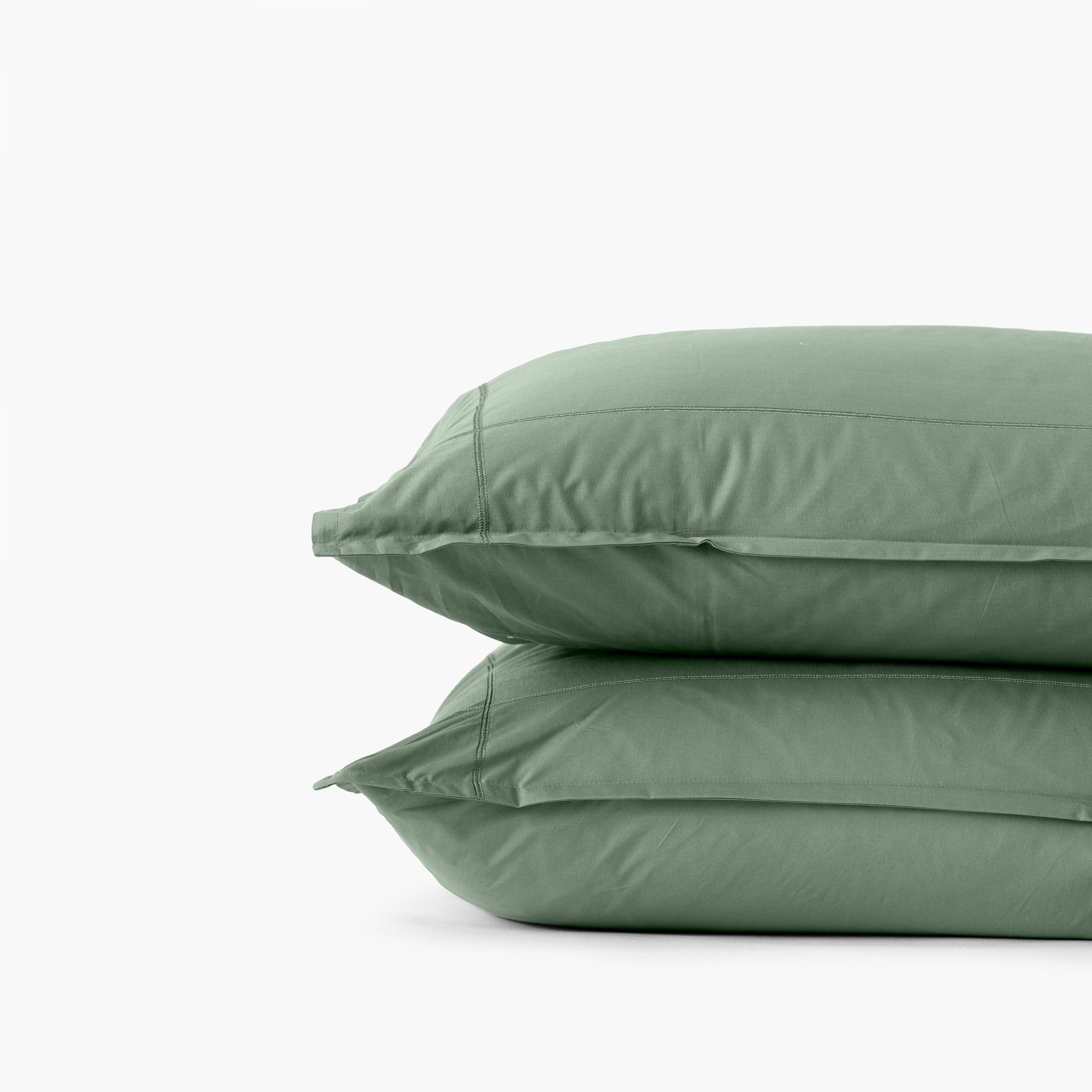 Neo Square Cotton Percale Pillowcase - Thyme - Image 4