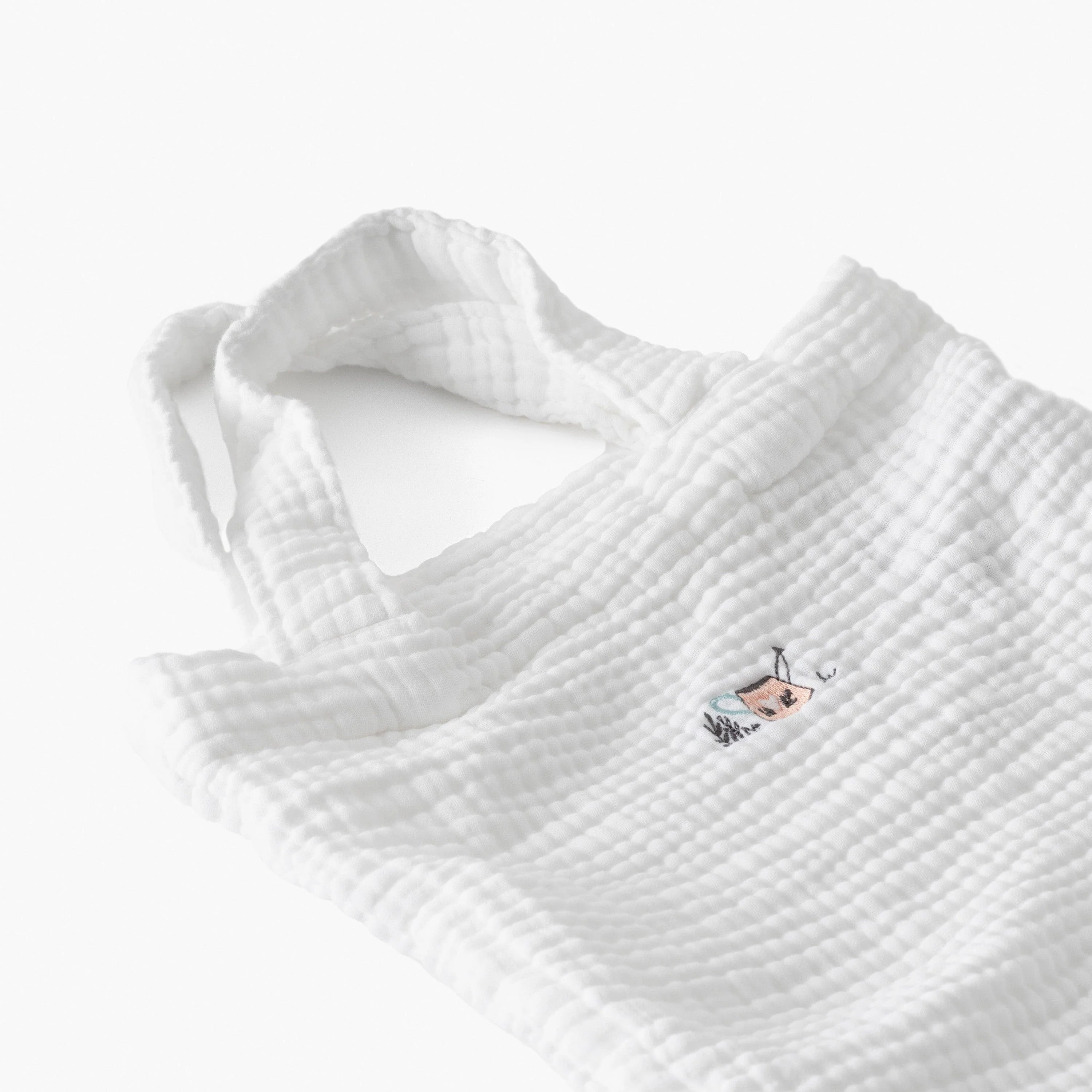 Organic Cotton Gauze Diaper Bag And Changing Mat Jardine White - Image 4