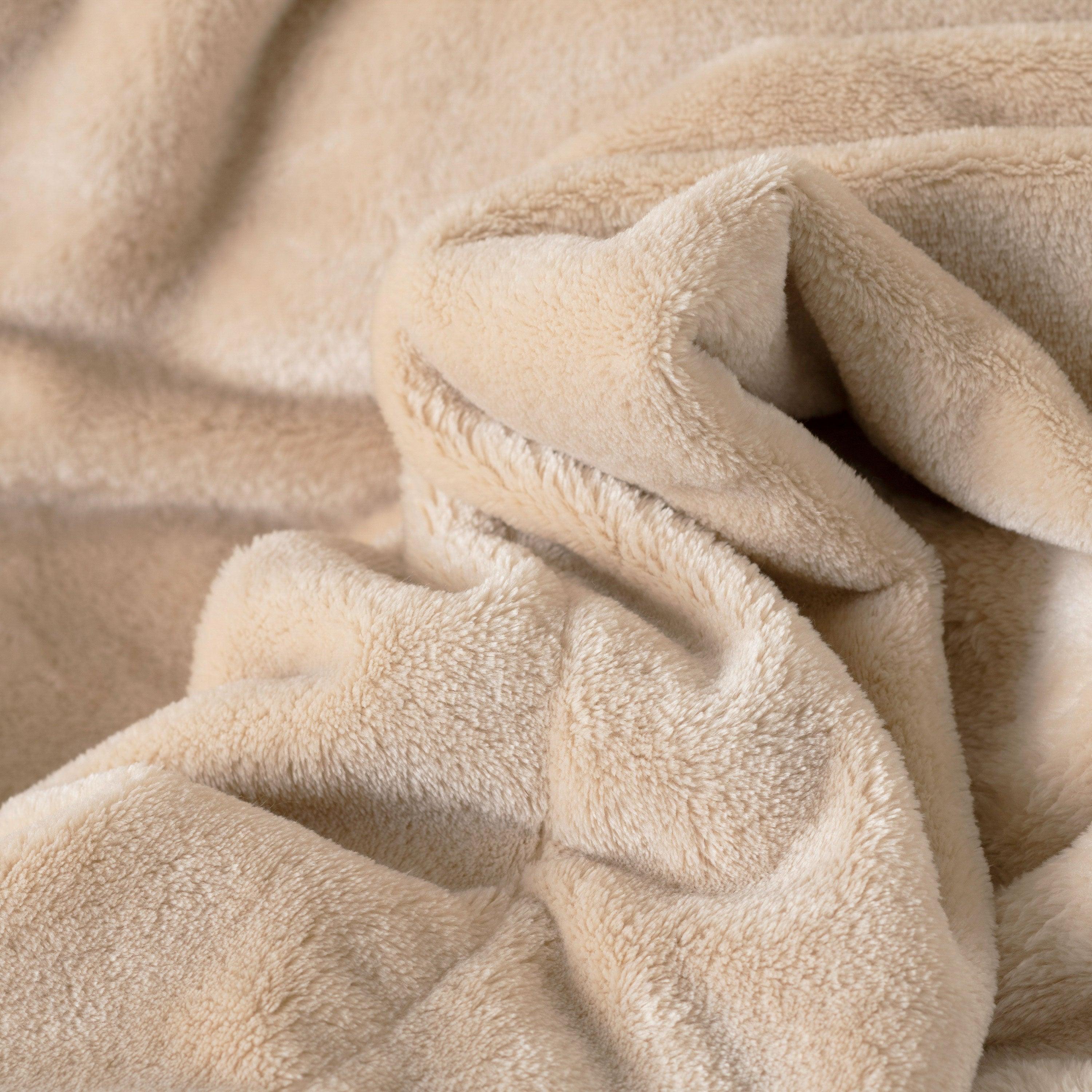Oslo Polar Fleece Blanket - Beige - Image 2