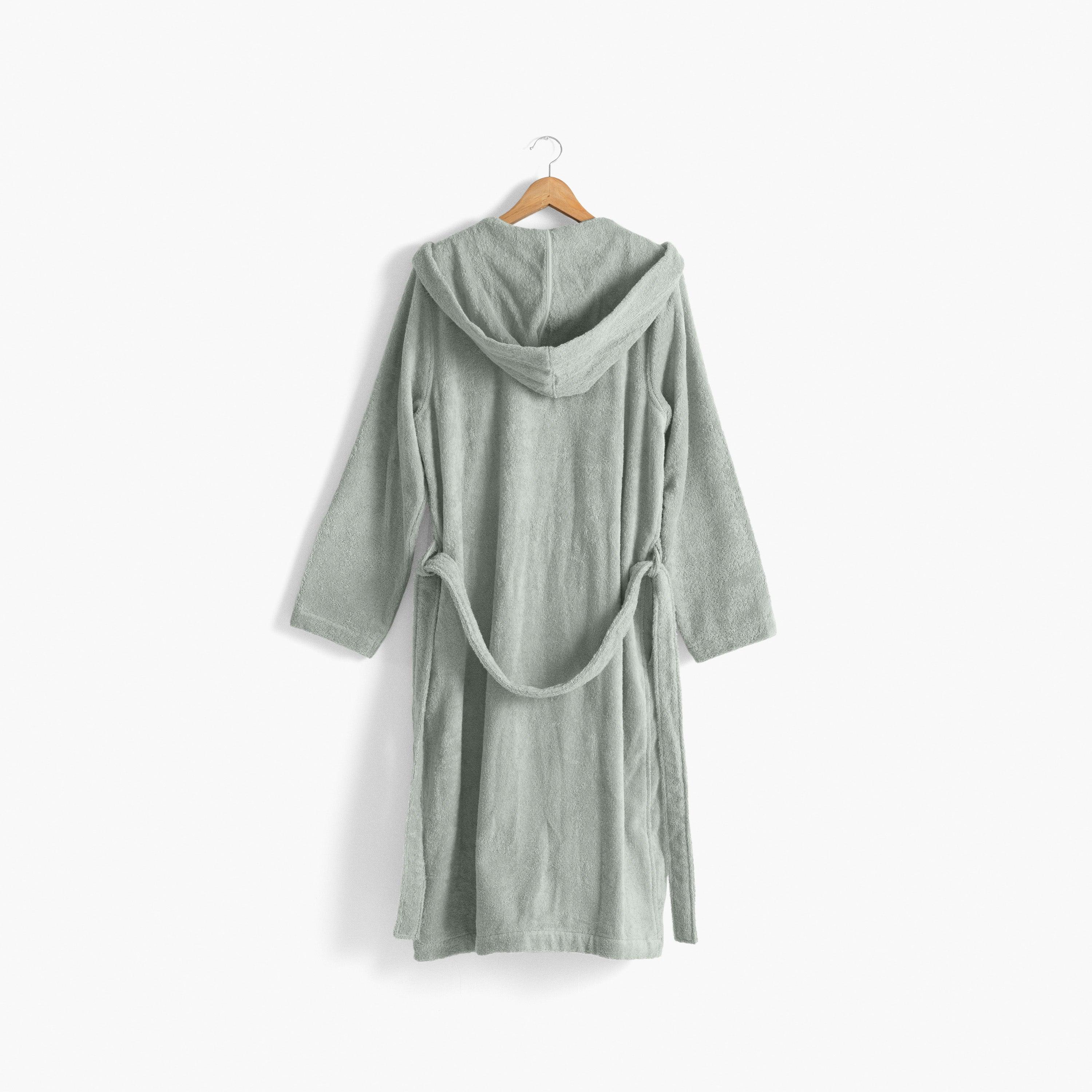 Osmose Men's Hooded Organic Cotton Bathrobe - Lichen - Image 3