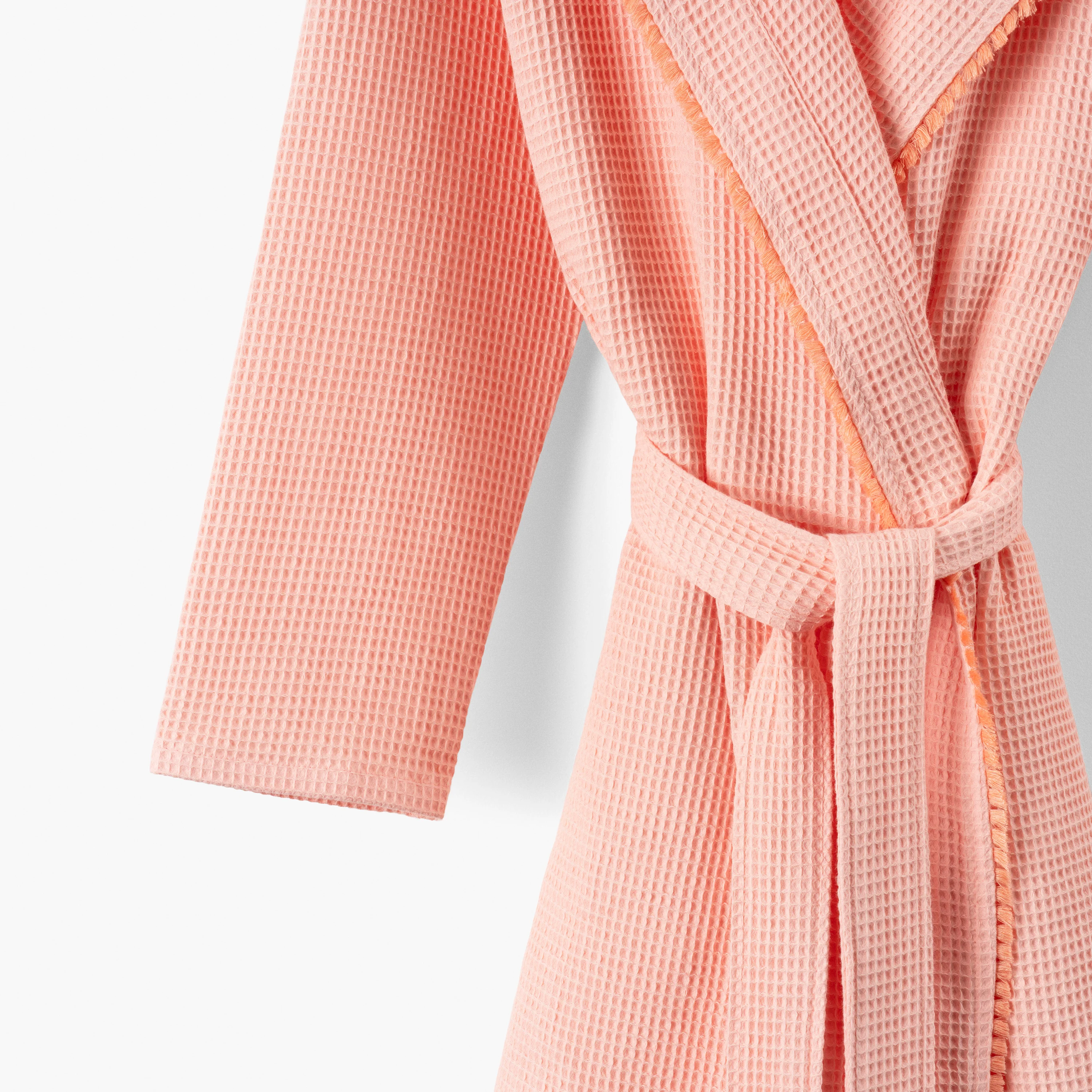 Palmelis Women's Hooded Cotton Bathrobe - Peach - Image 3