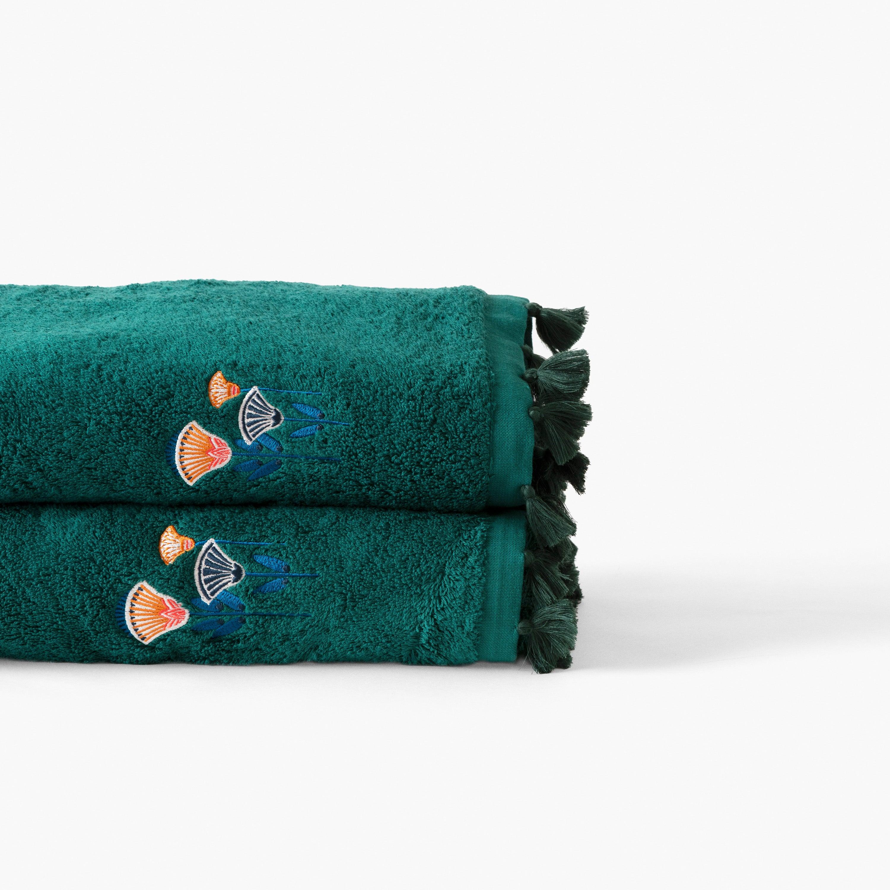 Papyrus Emerald Cotton Bath Towel